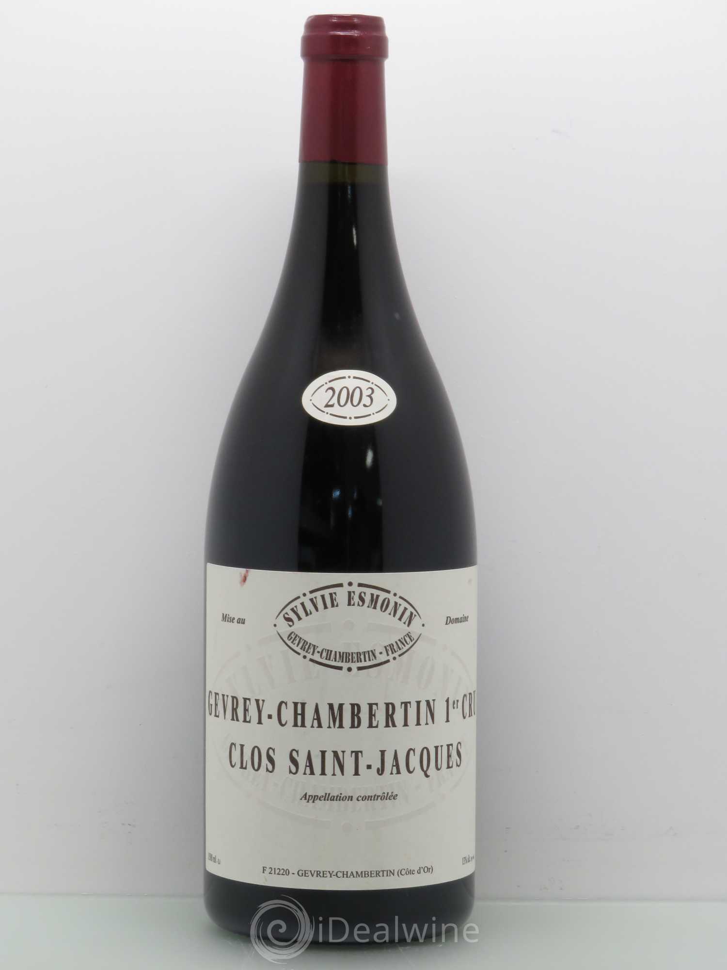 Gevrey-Chambertin 1er Cru Clos Saint Jacques Sylvie Esmonin 2003 - Lot de 1 magnum - 0