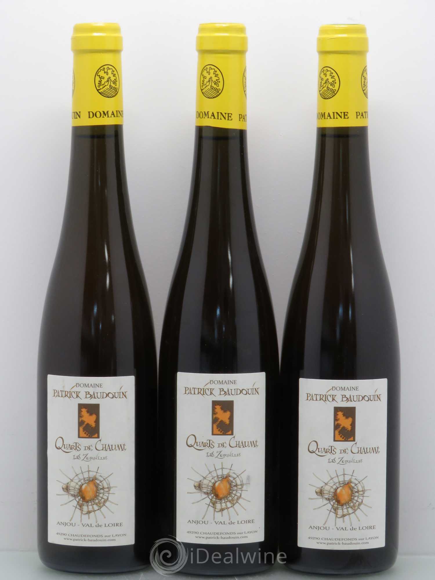 Quarts de Chaume Patrick Baudouin Zerzilles (50cl) 2010 - Lotto di 3 bottiglie - 0