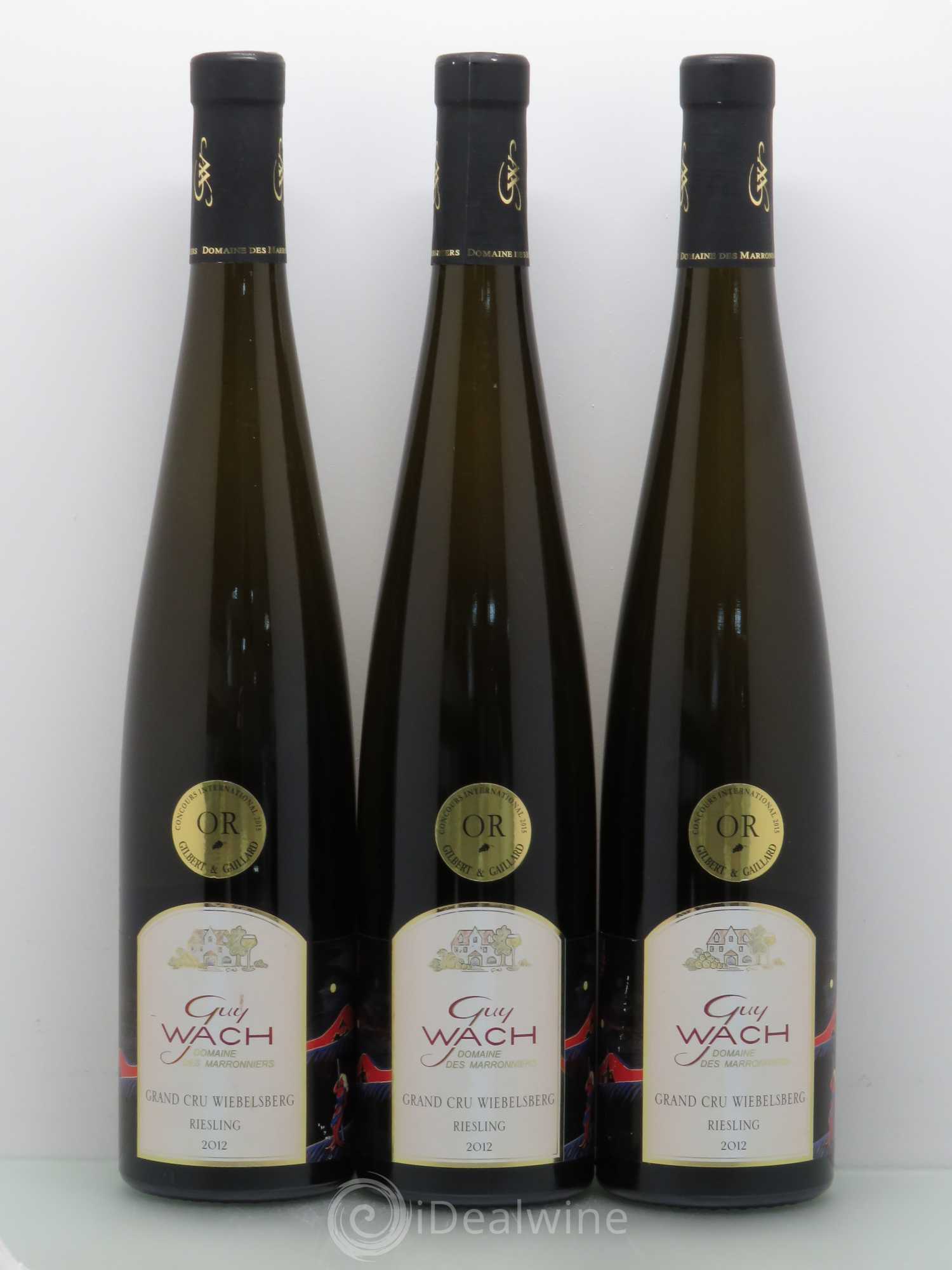 Riesling Grand Cru Guy Wach domaine Des marronniers Wiebelsberg 2012 - Posten von 3 Flaschen - 0