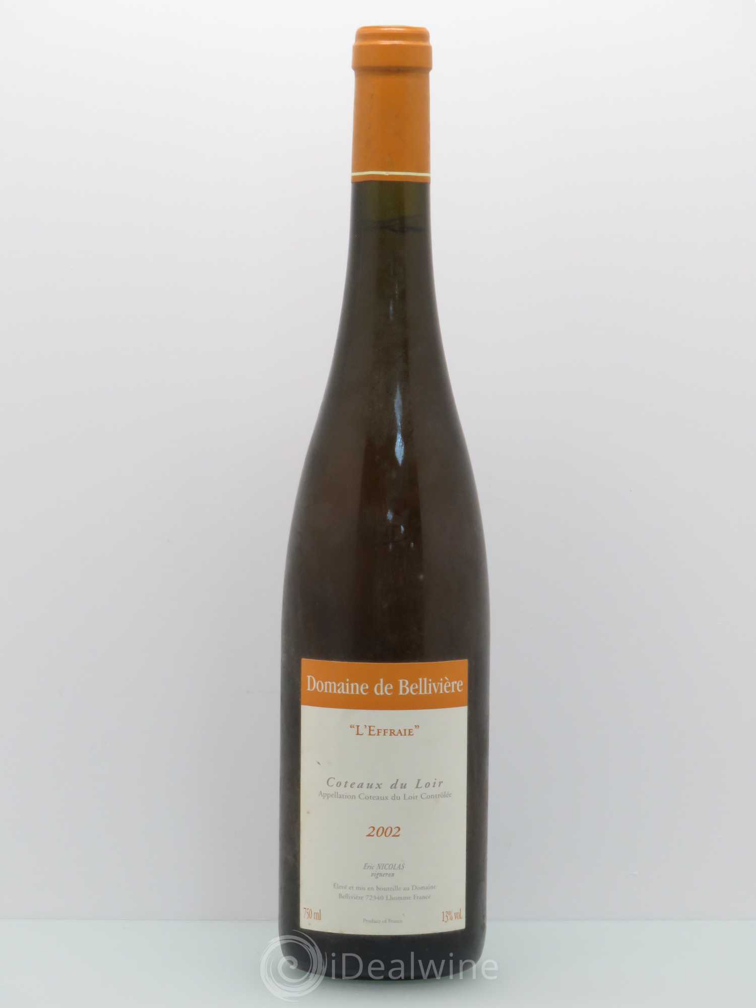Coteaux du Loir L'Effraie Domaine de Bellivière 2002 - Lot de 1 bouteille - 0