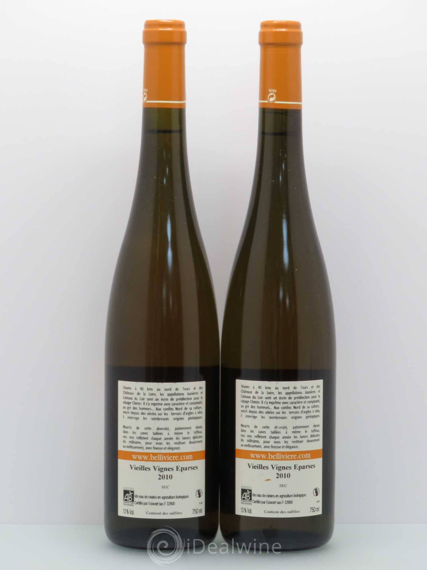 Coteaux du Loir Vieilles Vignes Eparses Domaine de Bellivière 2010 - Lot de 2 bouteilles - 1