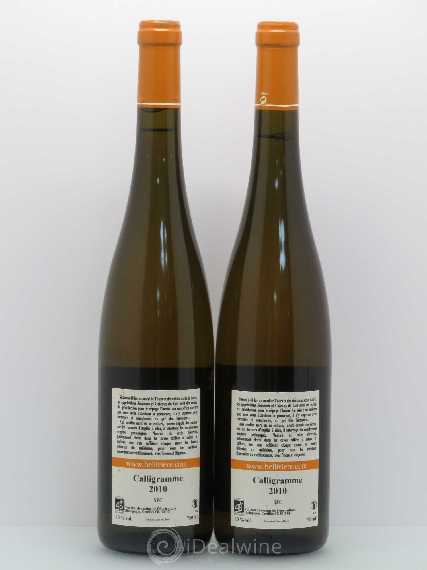 Jasnières Domaine Belliviere Calligrammes 2010 - Posten von 2 Flaschen - 1
