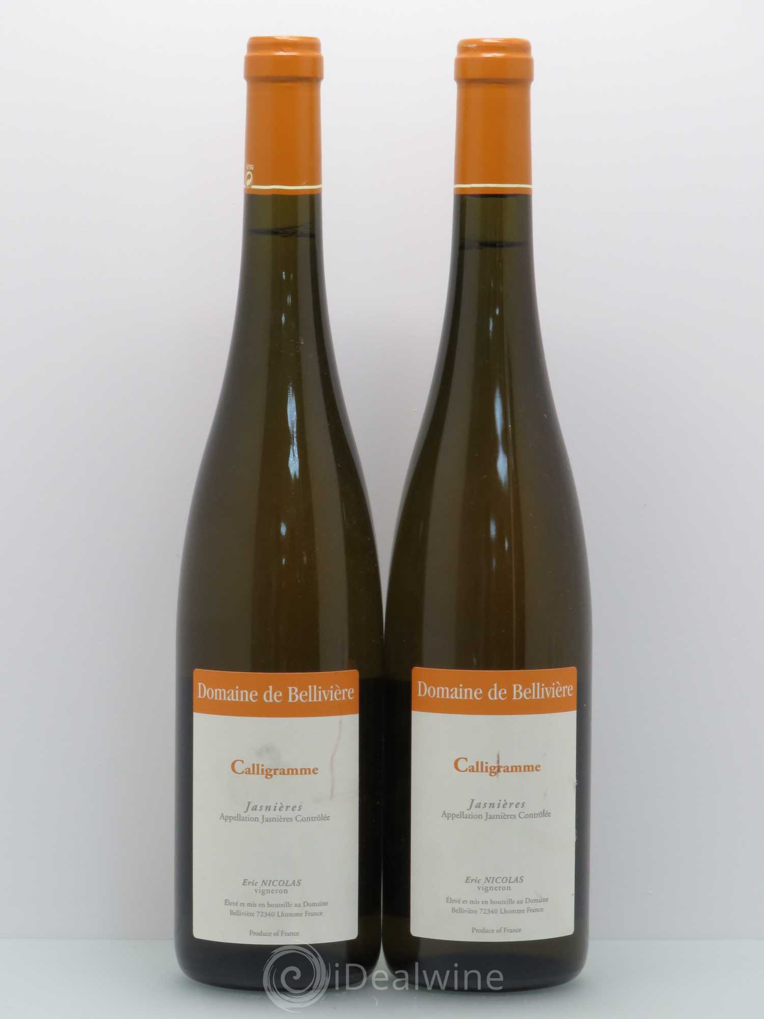 Jasnières Domaine Belliviere Calligrammes 2010 - Posten von 2 Flaschen - 0