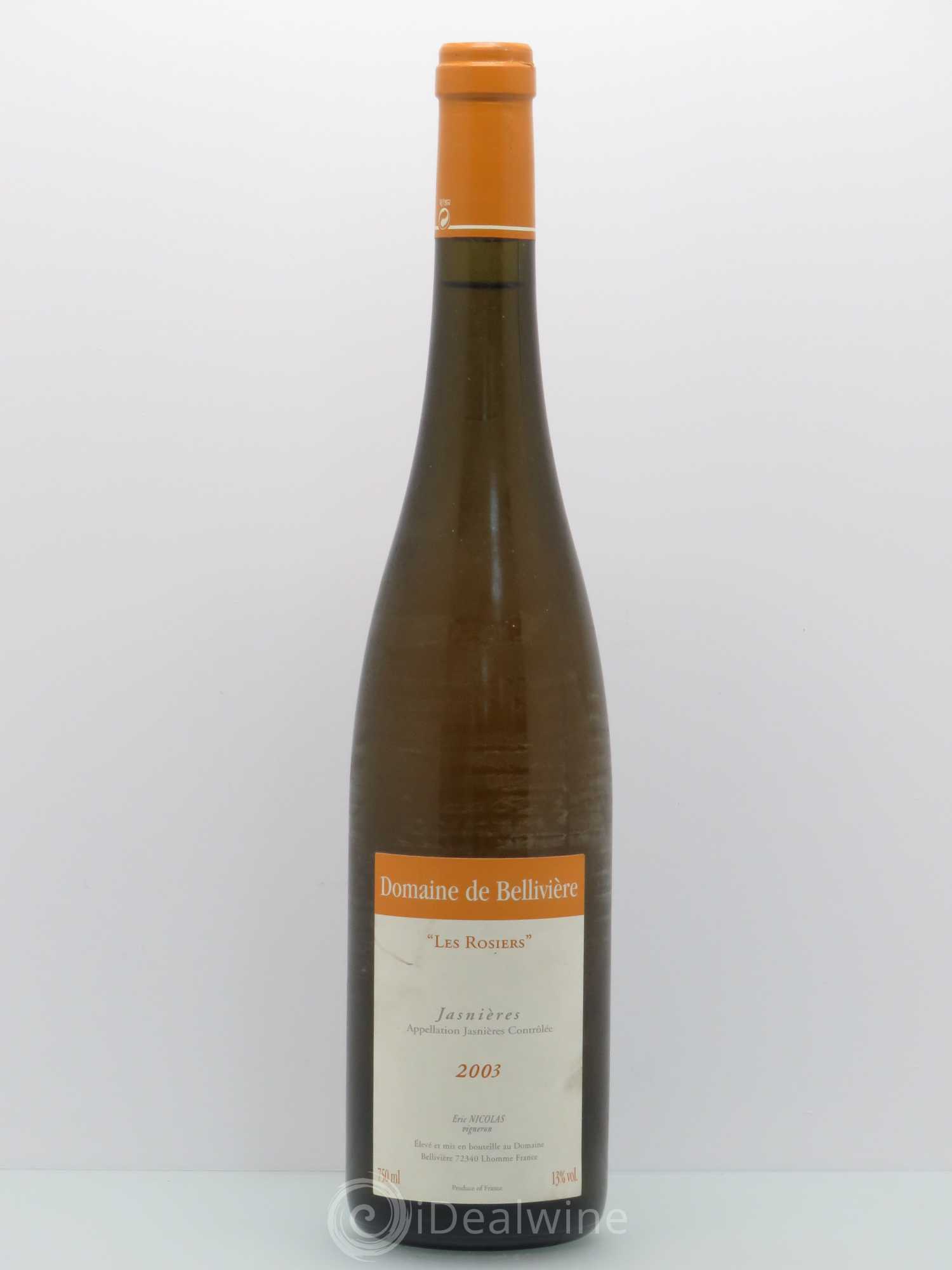 Jasnières Les Rosiers Domaine de Bellivière 2003 - Lot de 1 bouteille - 0
