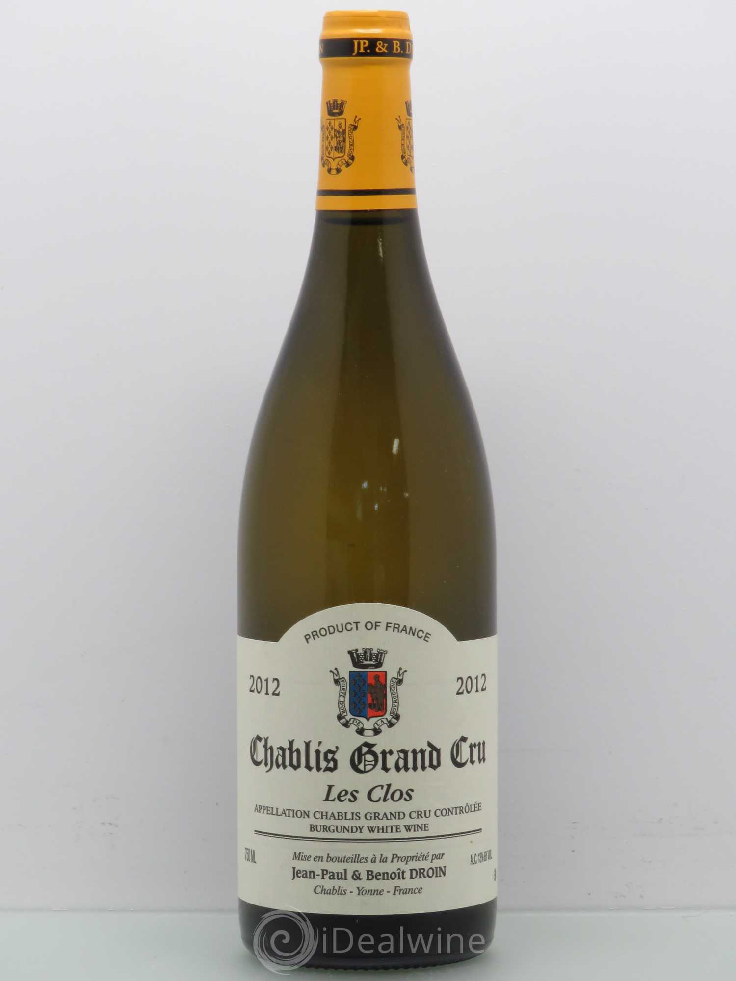 Chablis Grand Cru Les Clos Jean-Paul & Benoît Droin (Domaine) 2012 - Posten von 1 Flasche - 0
