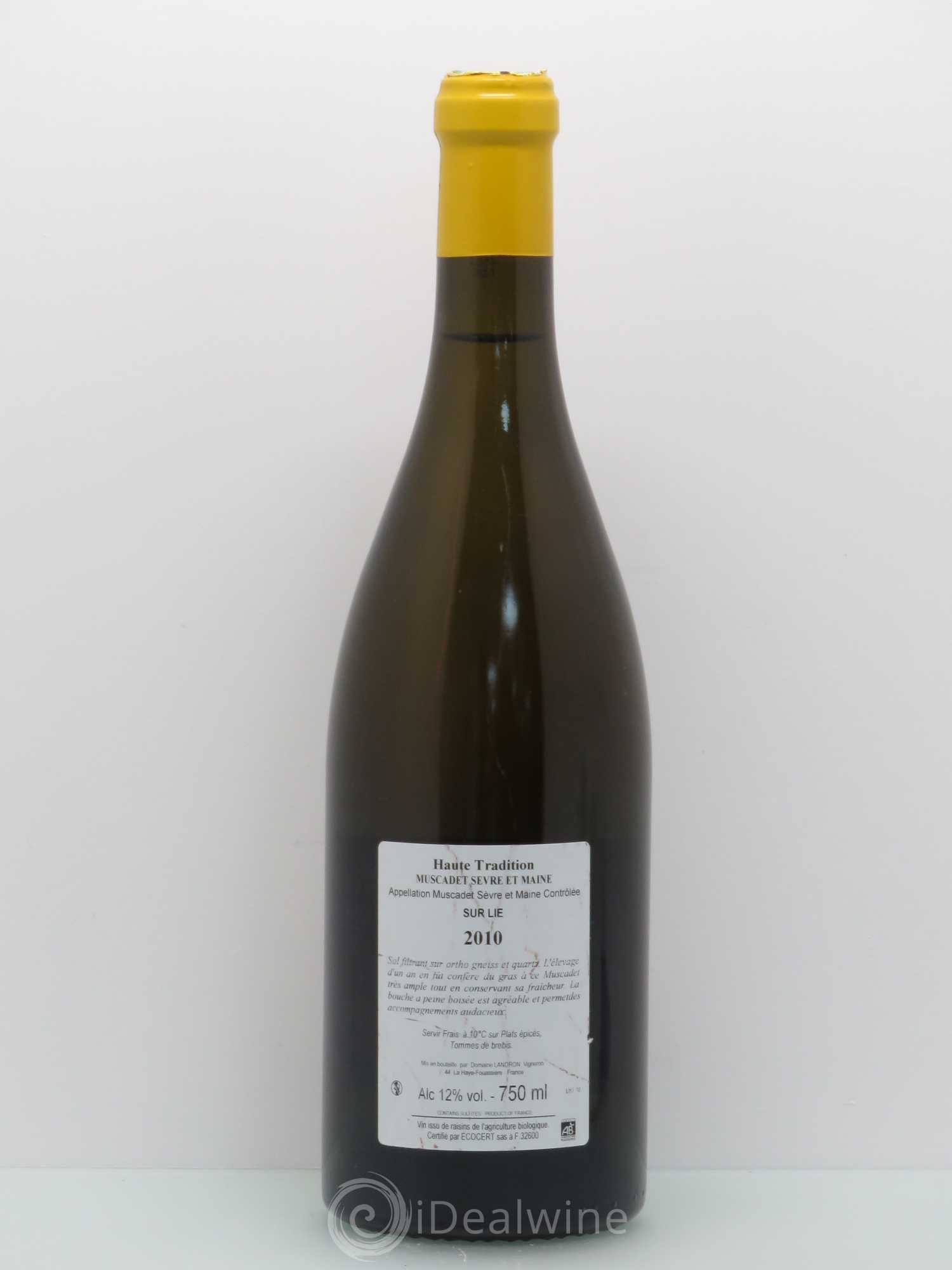 Muscadet-Sèvre-et-Maine Haute Tradition Jo Landron 2010 - Lot de 1 bouteille - 1