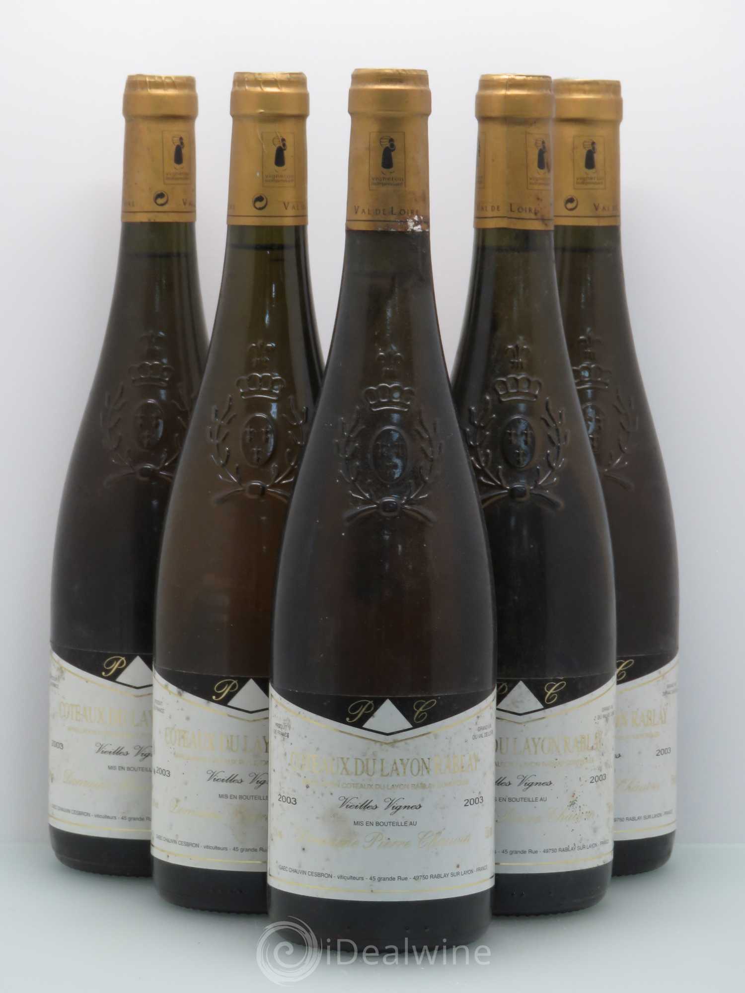Coteaux du Layon Rablay Vieilles Vignes Pierre Chauvin 2003 - Lotto di 5 bottiglie - 0