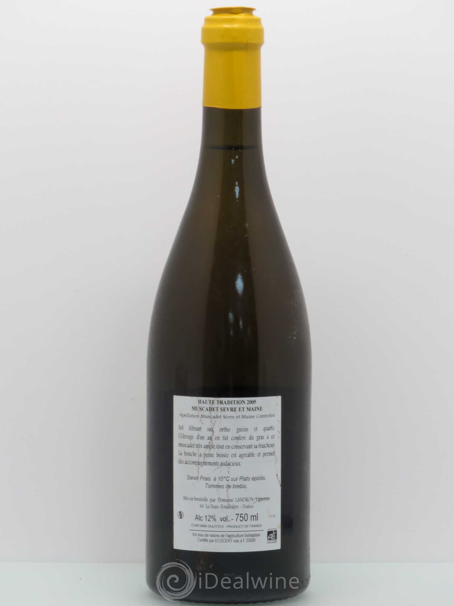 Muscadet-Sèvre-et-Maine Haute Tradition Jo Landron 2005 - Lot de 1 bouteille - 1