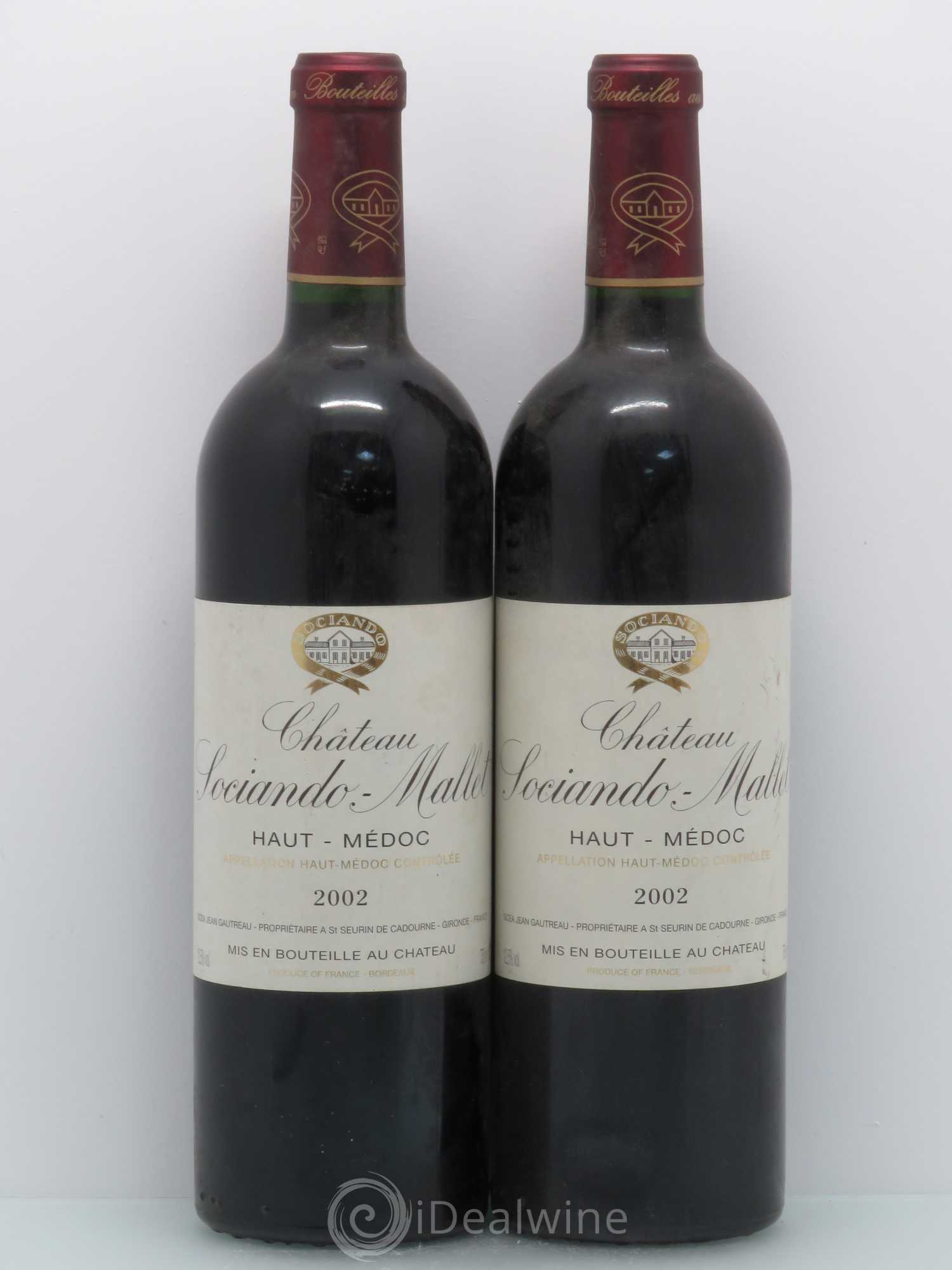 Château Sociando Mallet 2002 - Lot de 2 bouteilles - 0