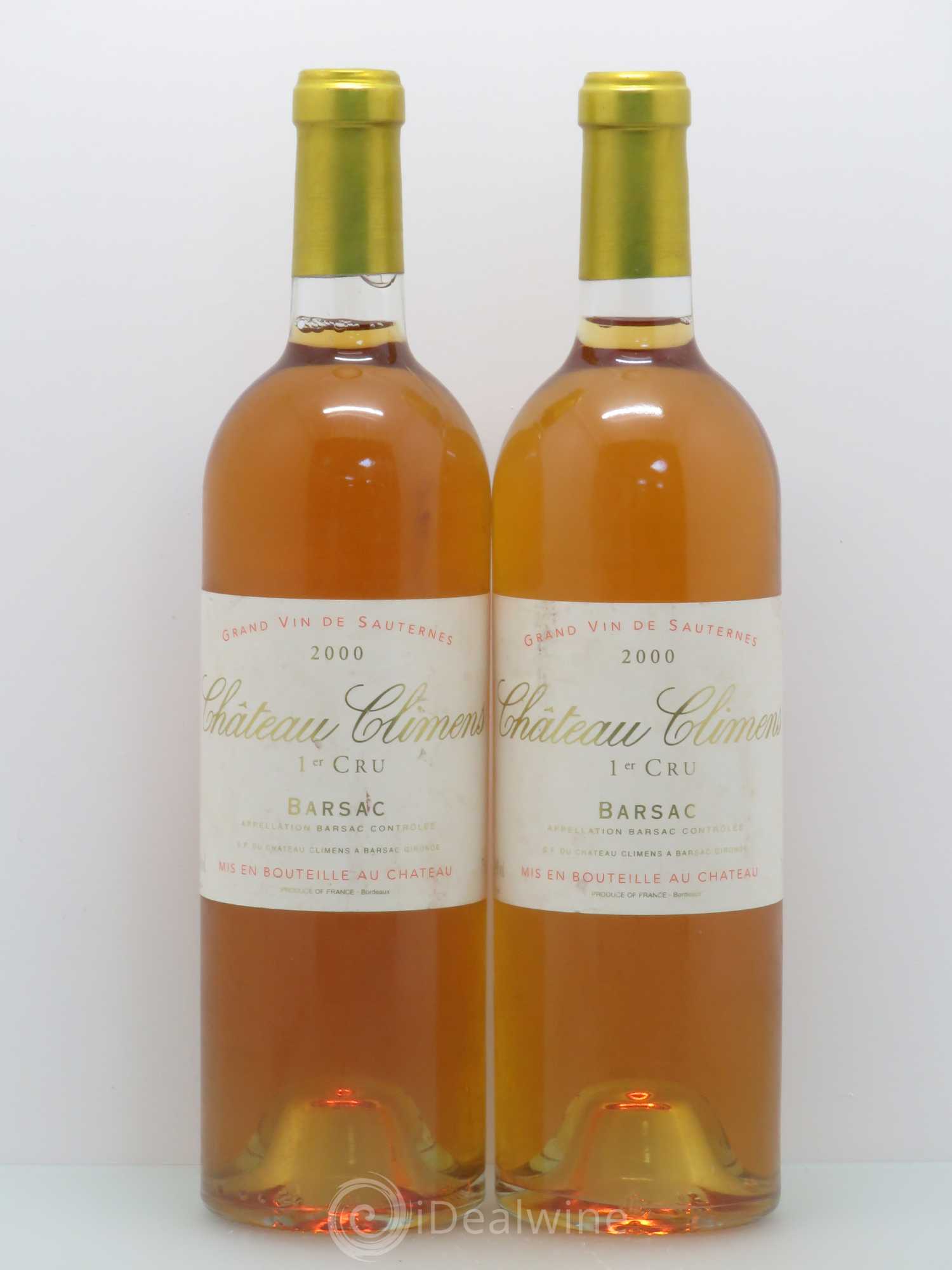 Château Climens 1er Grand Cru Classé 2000 - Lotto di 2 bottiglie - 0