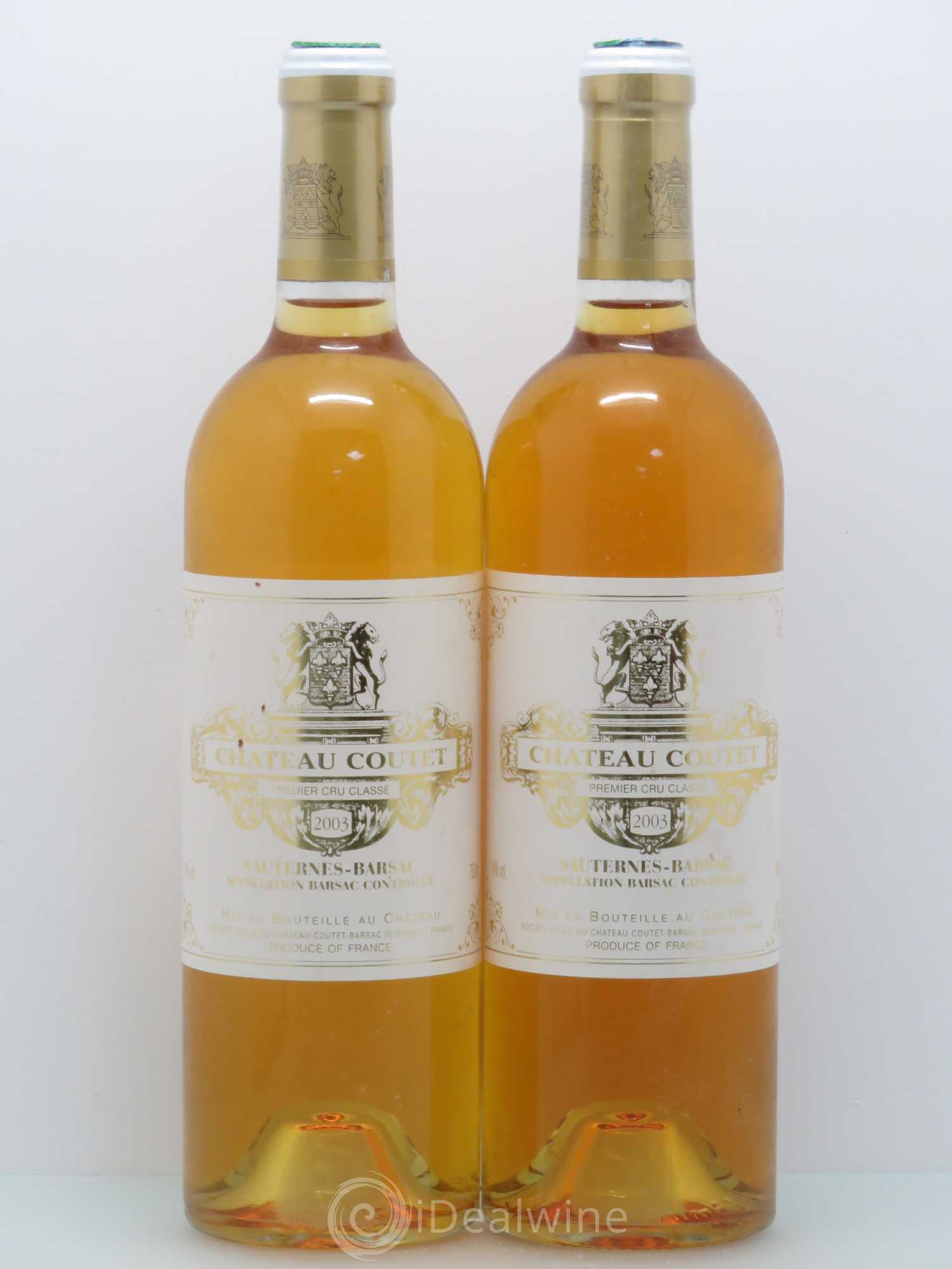 Château Coutet 1er Grand Cru Classé 2003 - Lotto di 2 bottiglie - 0