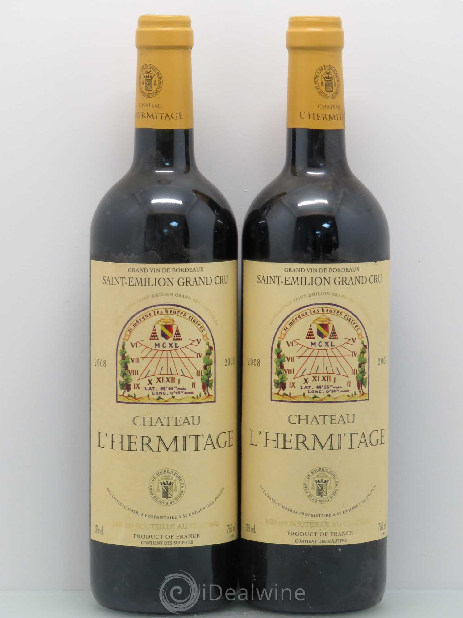 Château l' Hermitage 2008 - Lot de 2 bouteilles - 0