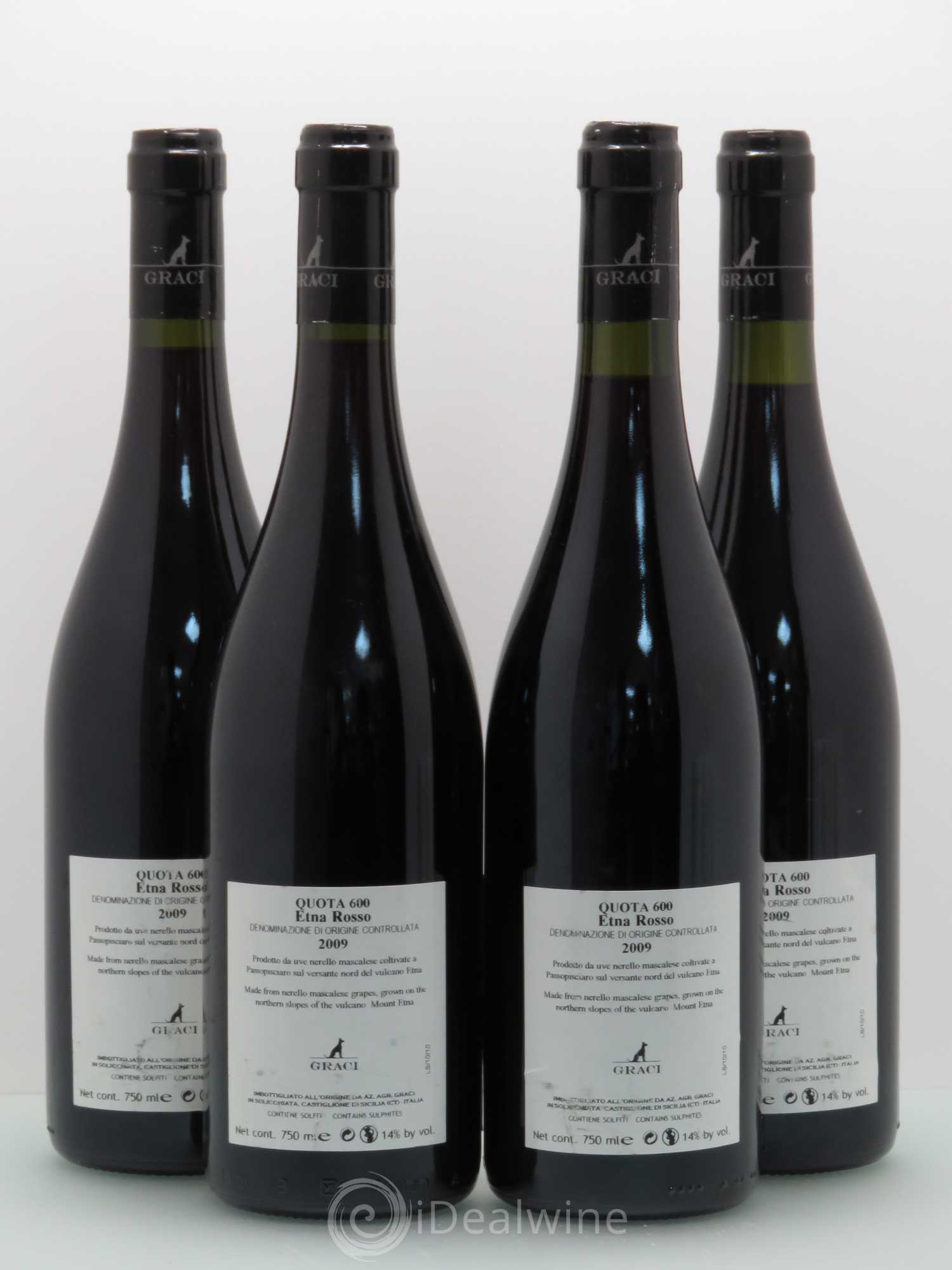 Italie Domaine Graci Etna Rosso DOC Quota 600 2009 - Posten von 4 Flaschen - 1