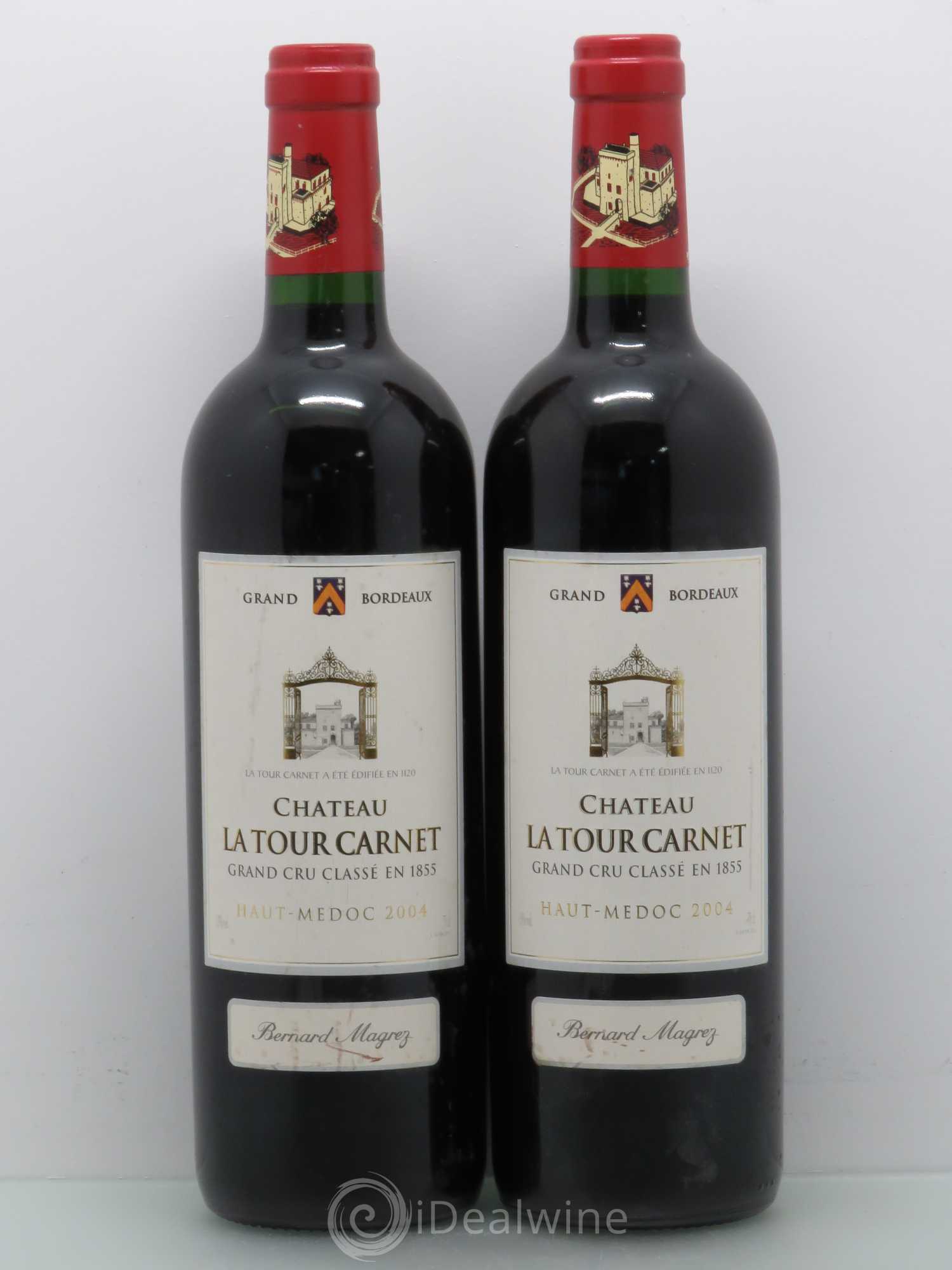 Château la Tour Carnet 4ème Grand Cru Classé 2004 - Lot de 2 bouteilles - 0