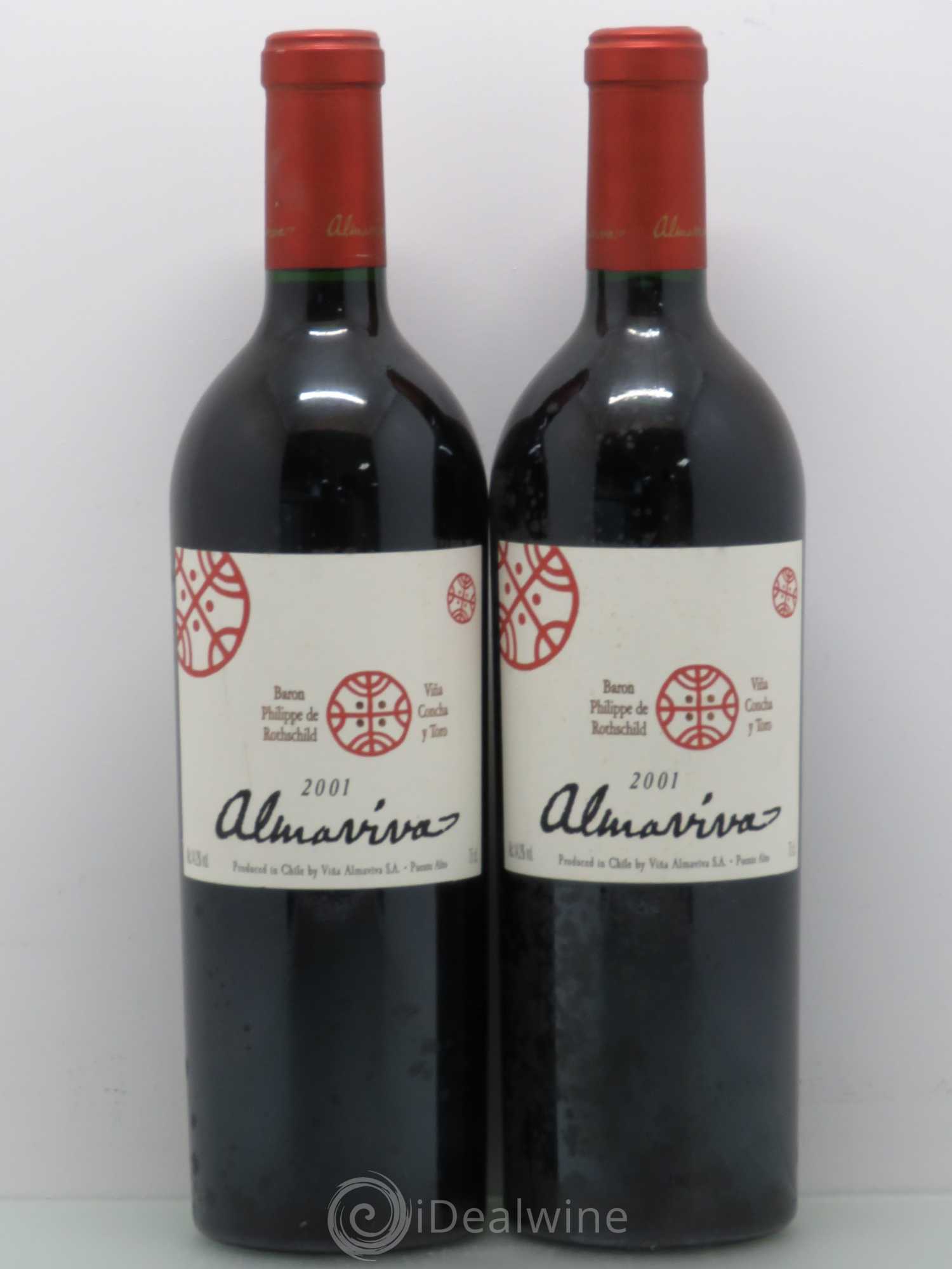 Chili Almaviva Baron P. de Rothschild Concha y Toro 2001 - Lot de 2 bouteilles - 0