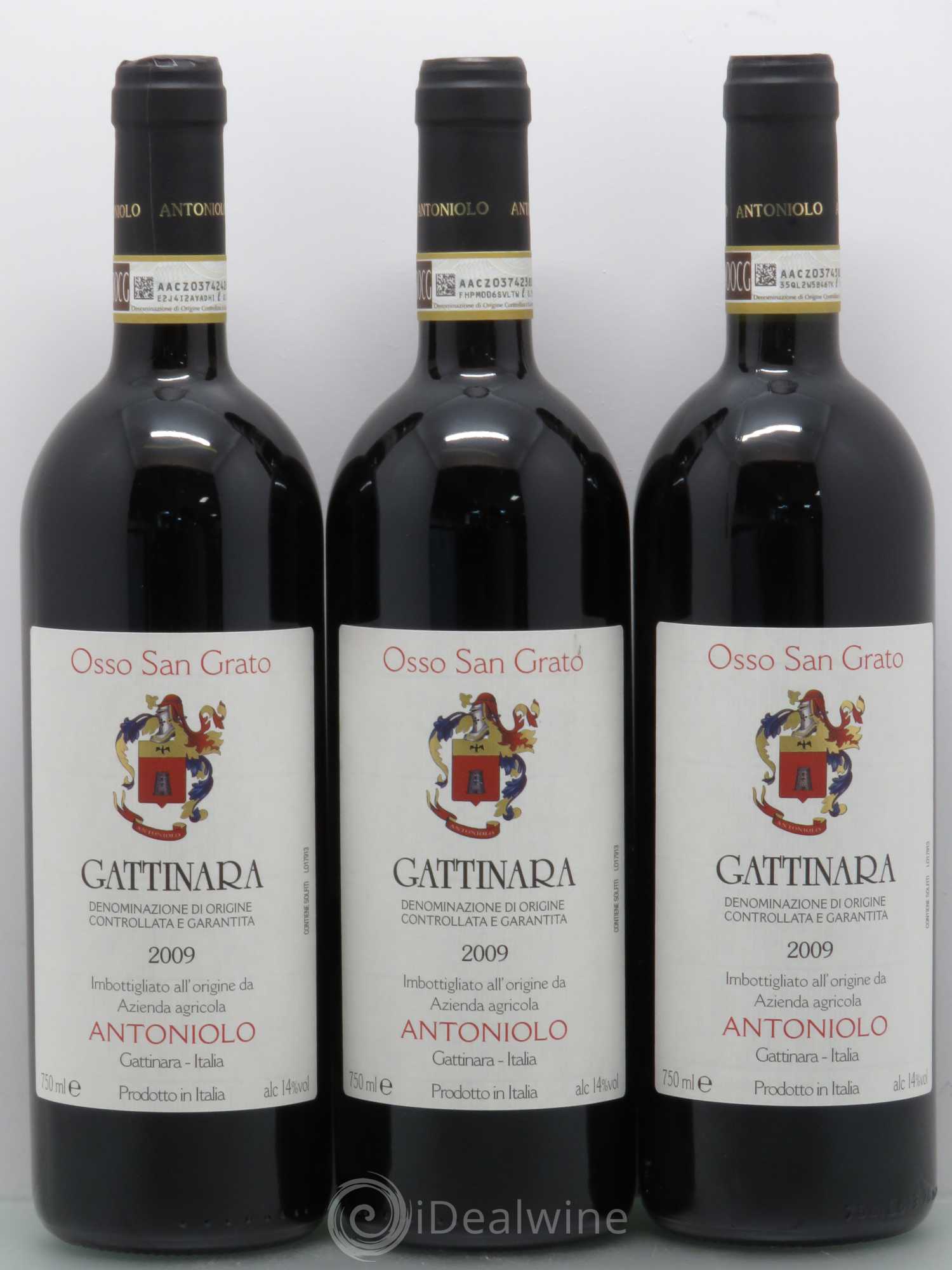 Gattinara DOCG Azienda agricola Antoniolo Gattinara Osso san grato 2009 - Posten von 3 Flaschen - 0