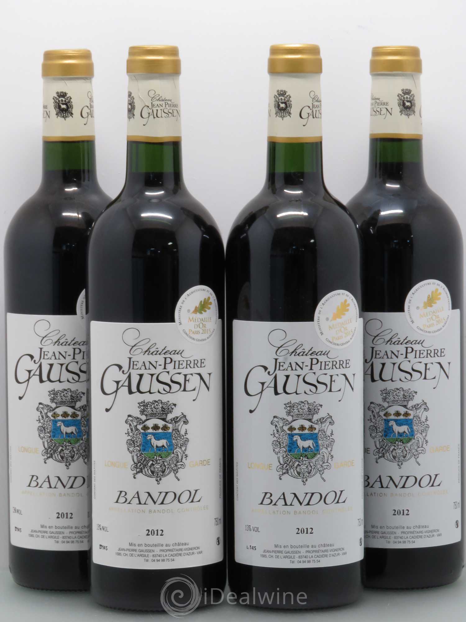 Bandol Jean Pierre Gaussen Lg 2012 - Posten von 4 Flaschen - 0