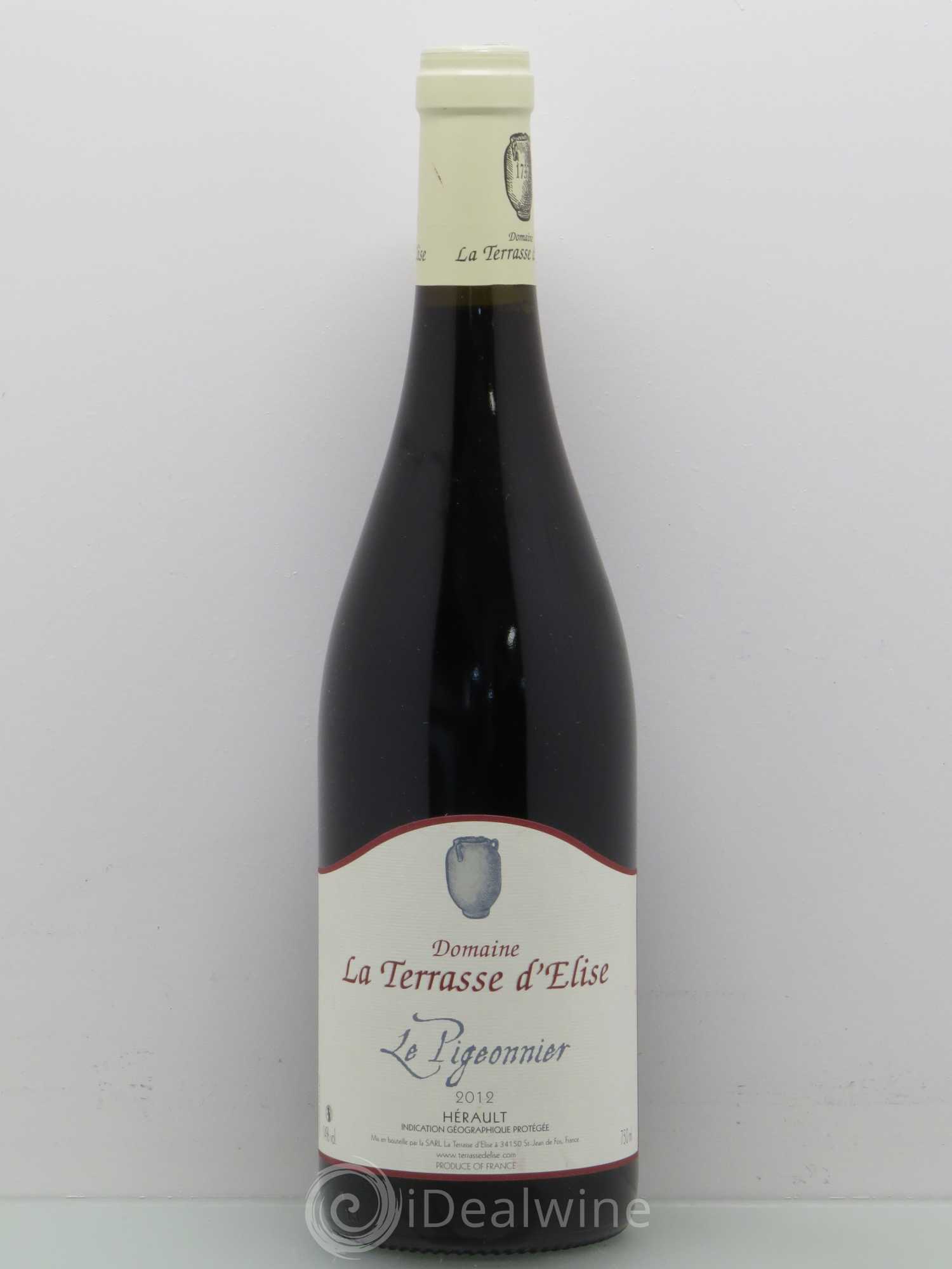 Pays d'Hérault Le Pigeonnier Terrasse d'Elise (Domaine de la) 2012 - Lot de 1 bouteille - 0