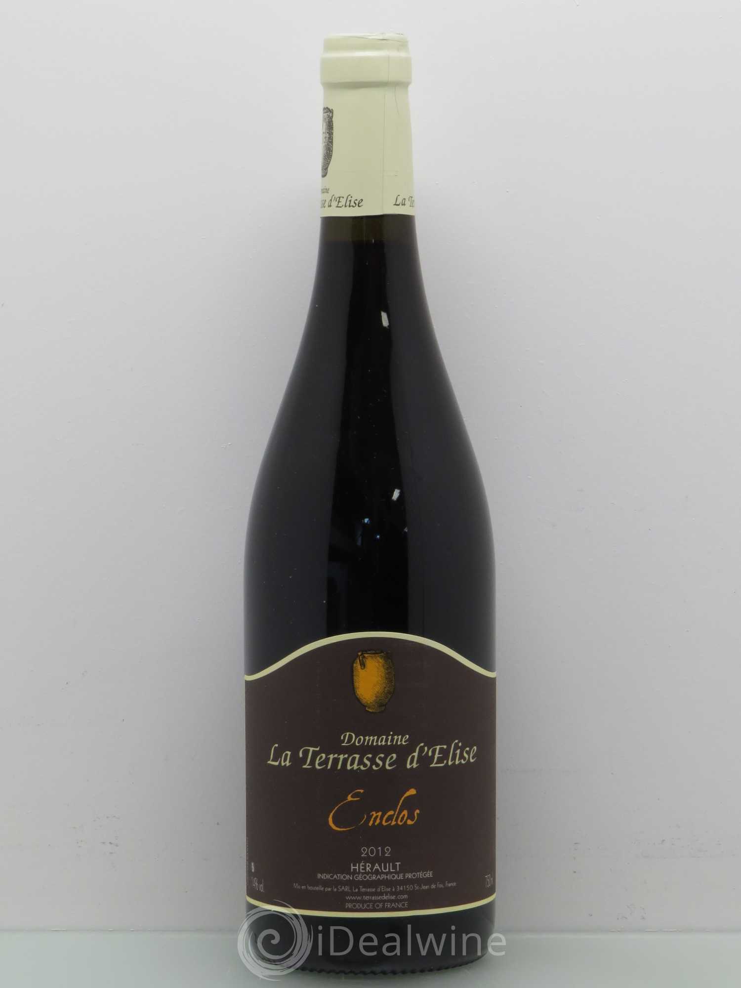 Pays d'Hérault L'Enclos Terrasse d'Elise (Domaine de la) 2012 - Lot de 1 bouteille - 0