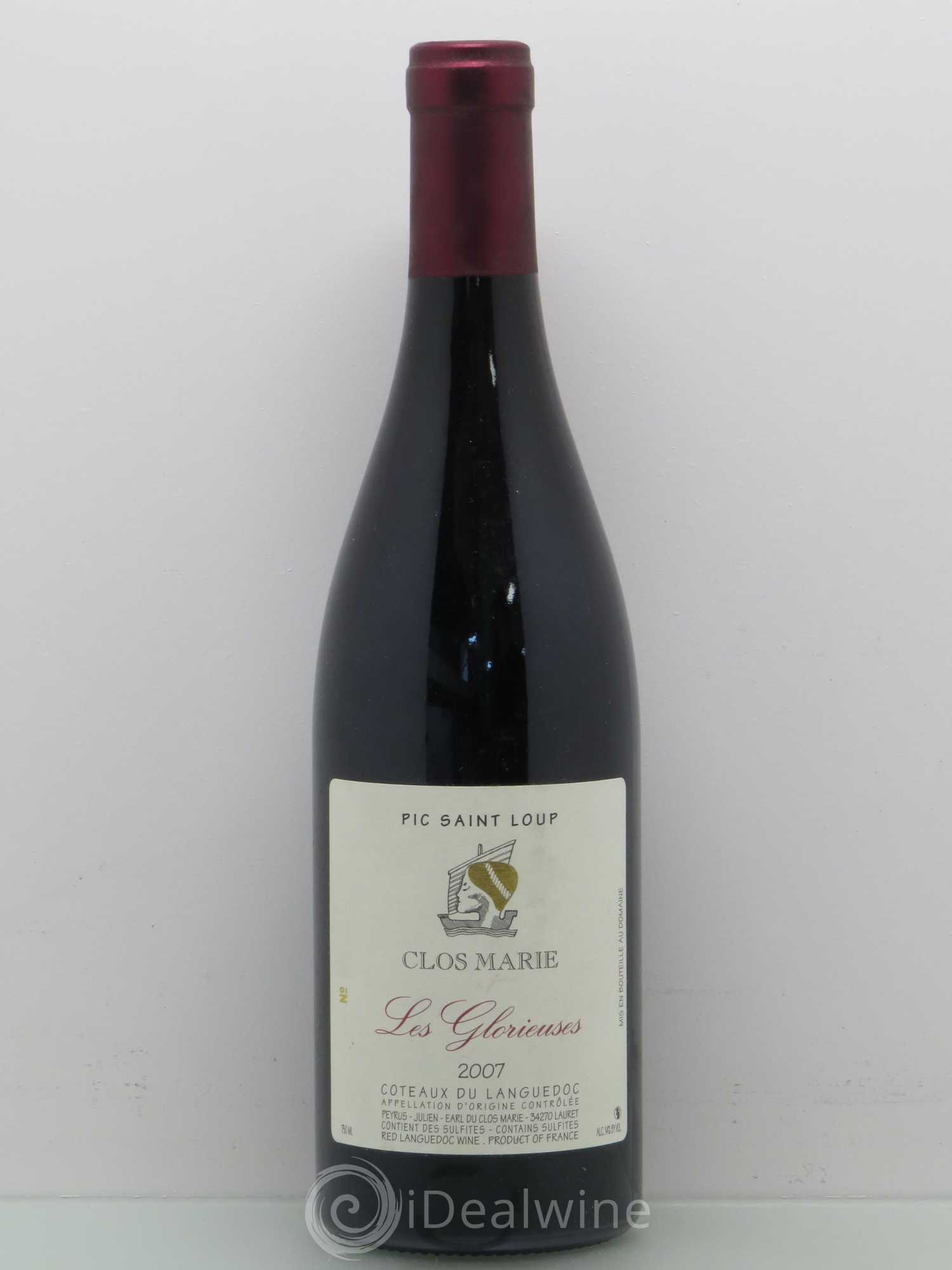Pic Saint-Loup Clos Marie Les Glorieuses Christophe Peyrus et Françoise Julien 2007 - Lot de 1 bouteille - 0