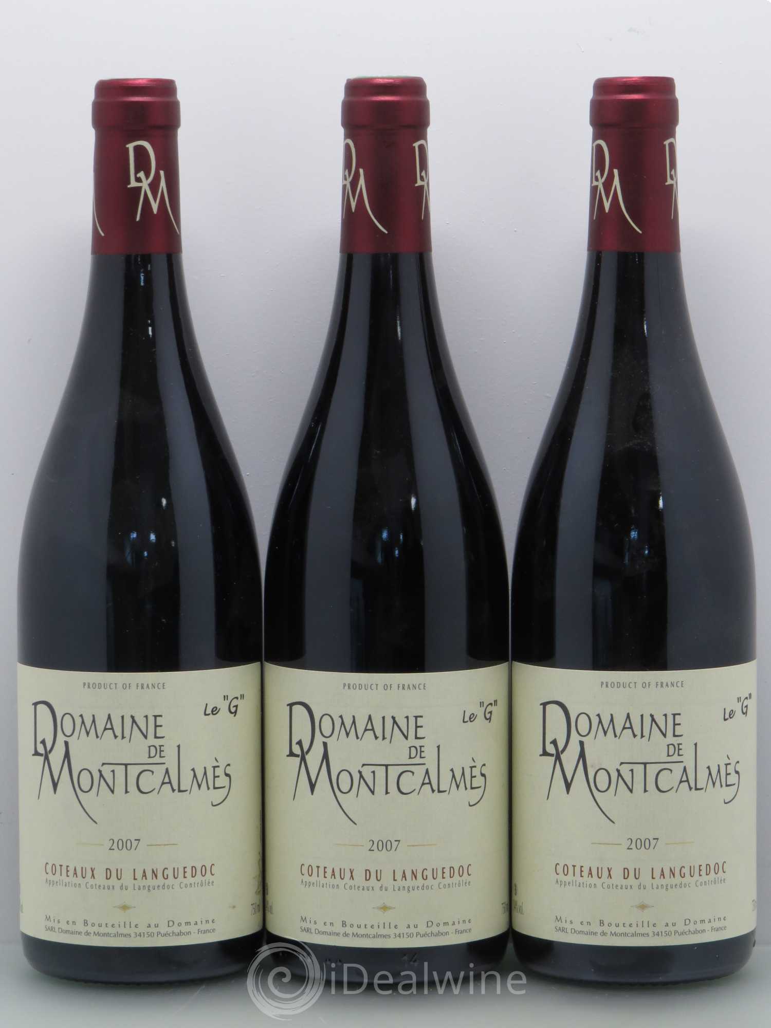 Vin de France Domaine de Montcalmès Grenache Frédéric Pourtalié 2007 - Lot de 3 bouteilles - 0
