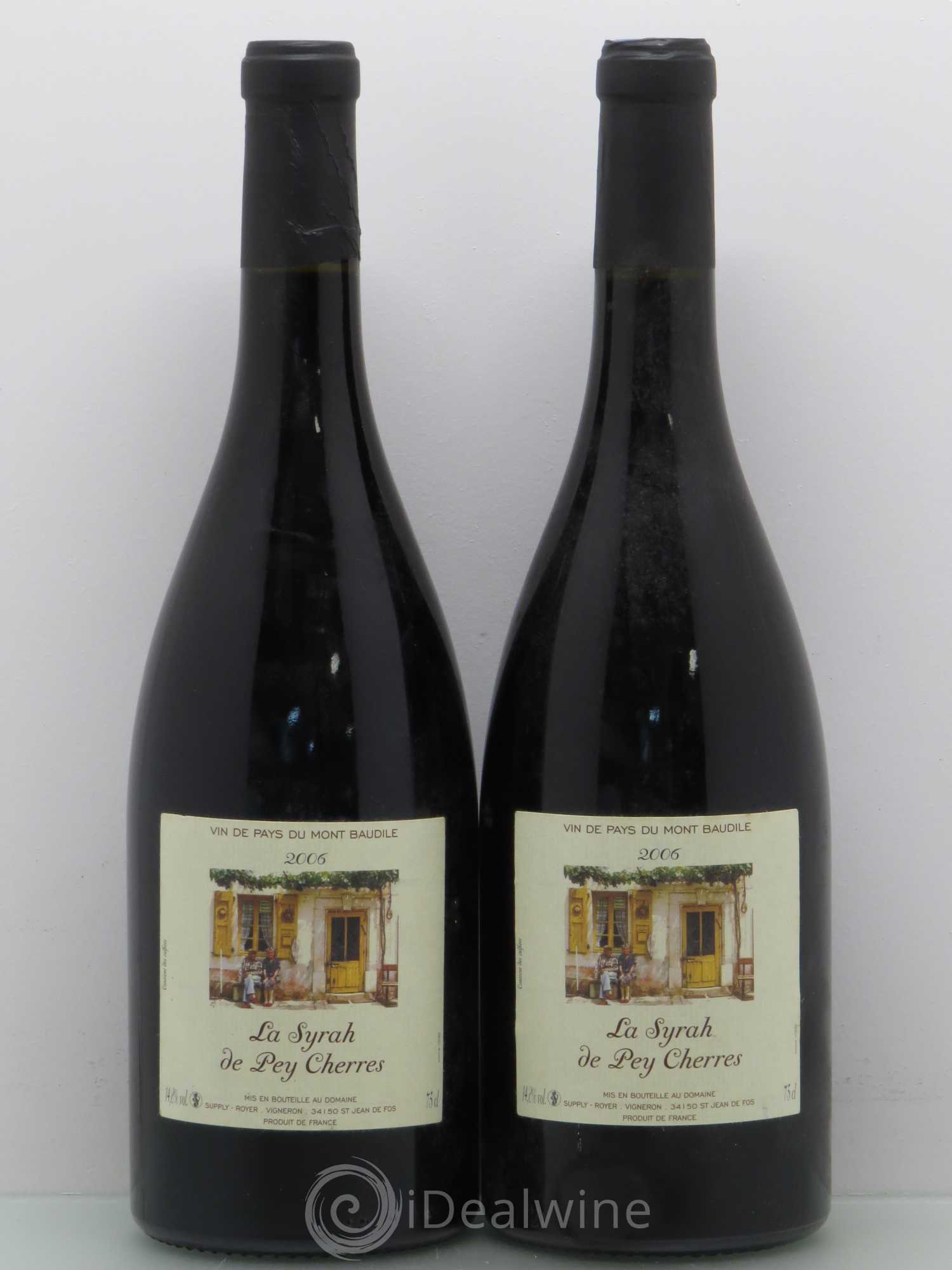 Pays d'Hérault Domaine Supply Royer Vdp Mont Baudille Syrah De Pey Cherres 2006 - Posten von 2 Flaschen - 0