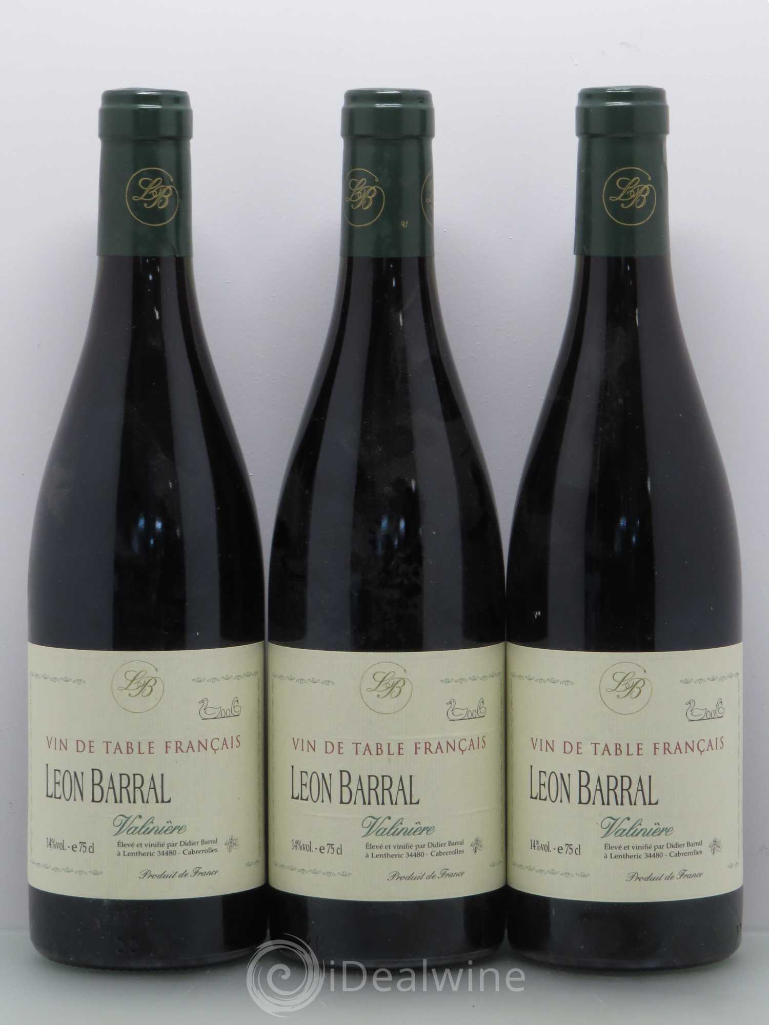Faugères Valinière Domaine Léon Barral 2006 - Lot de 3 bouteilles - 0