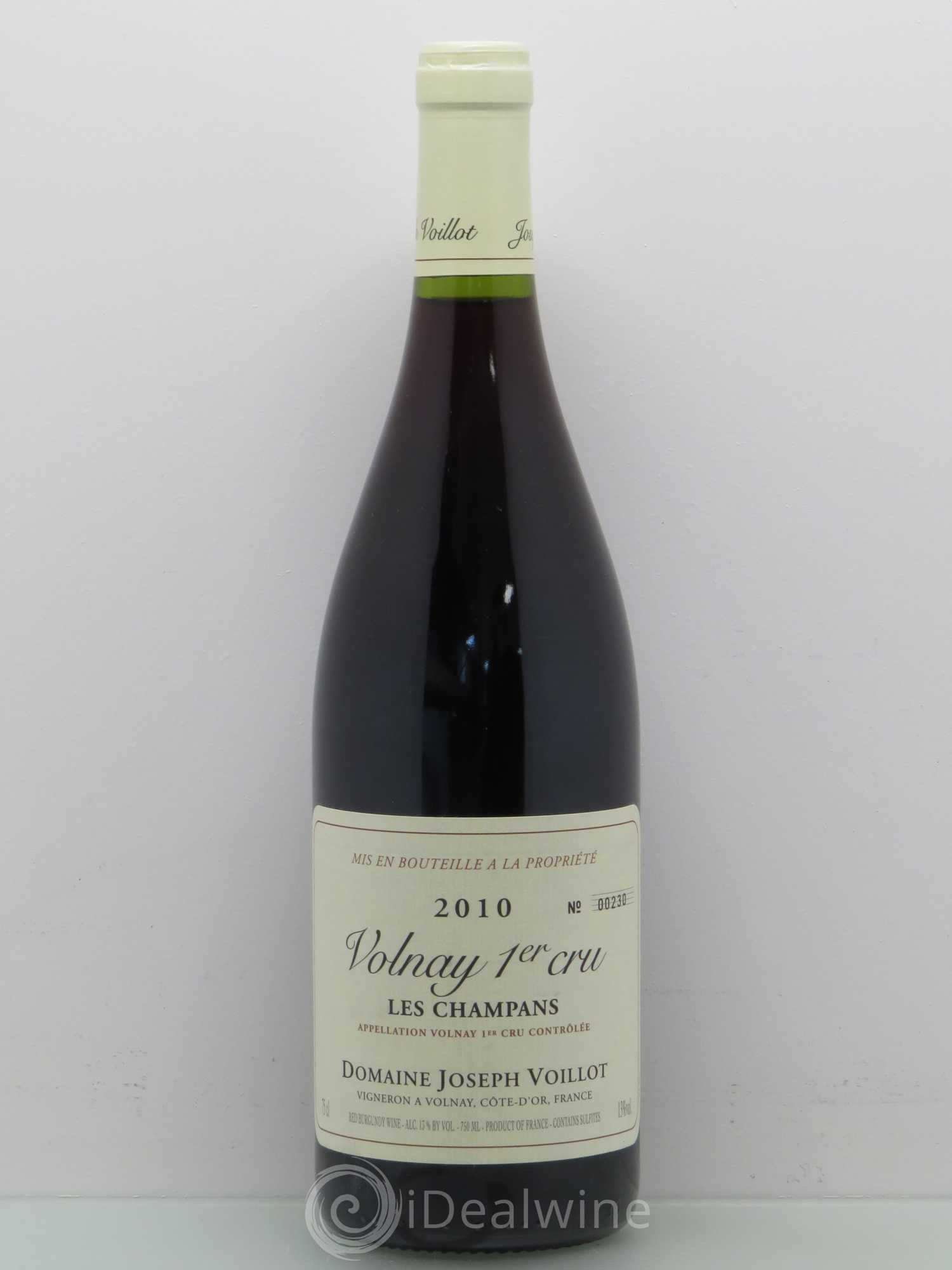 Volnay 1er Cru les Champans Joseph Voillot (Domaine) 2010 - Lot de 1 bouteille - 0