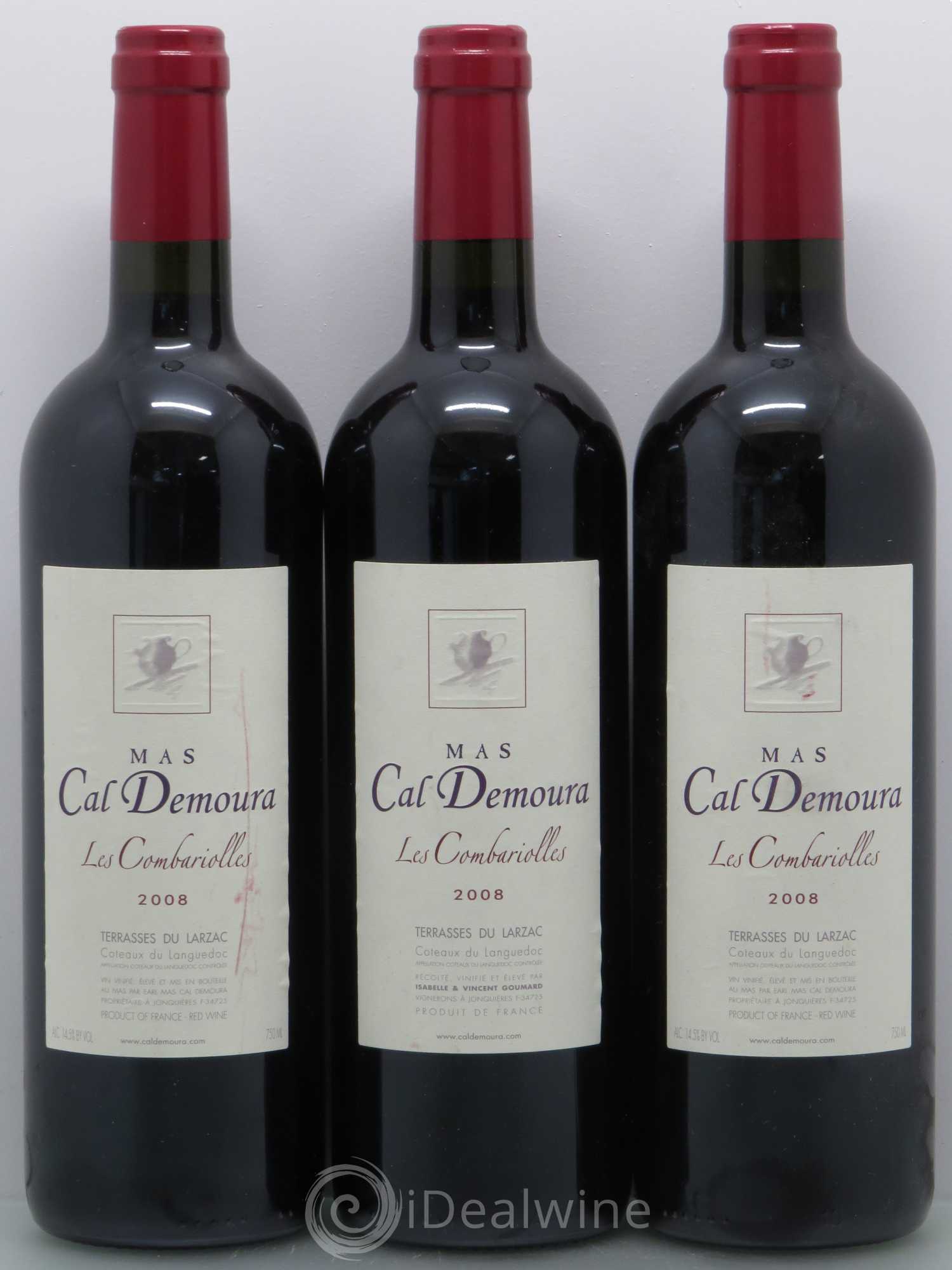 Terrasses du Larzac Les Combariolles Mas Cal Demoura 2008 - Lot de 3 bouteilles - 0