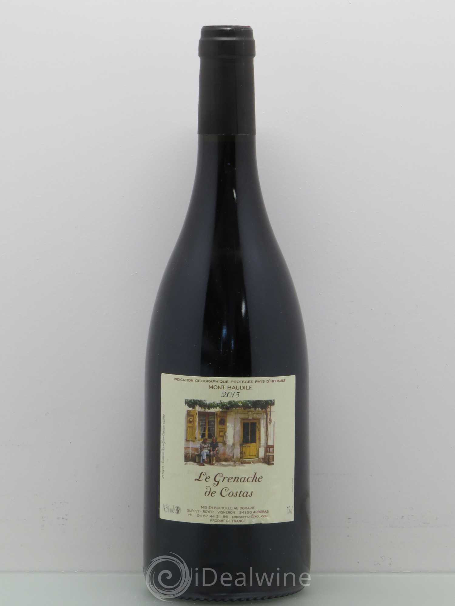 Pays d'Hérault Domaine Supply Royer Vdp Mont Baudille Genache De Costas 2013 - Posten von 1 Flasche - 0