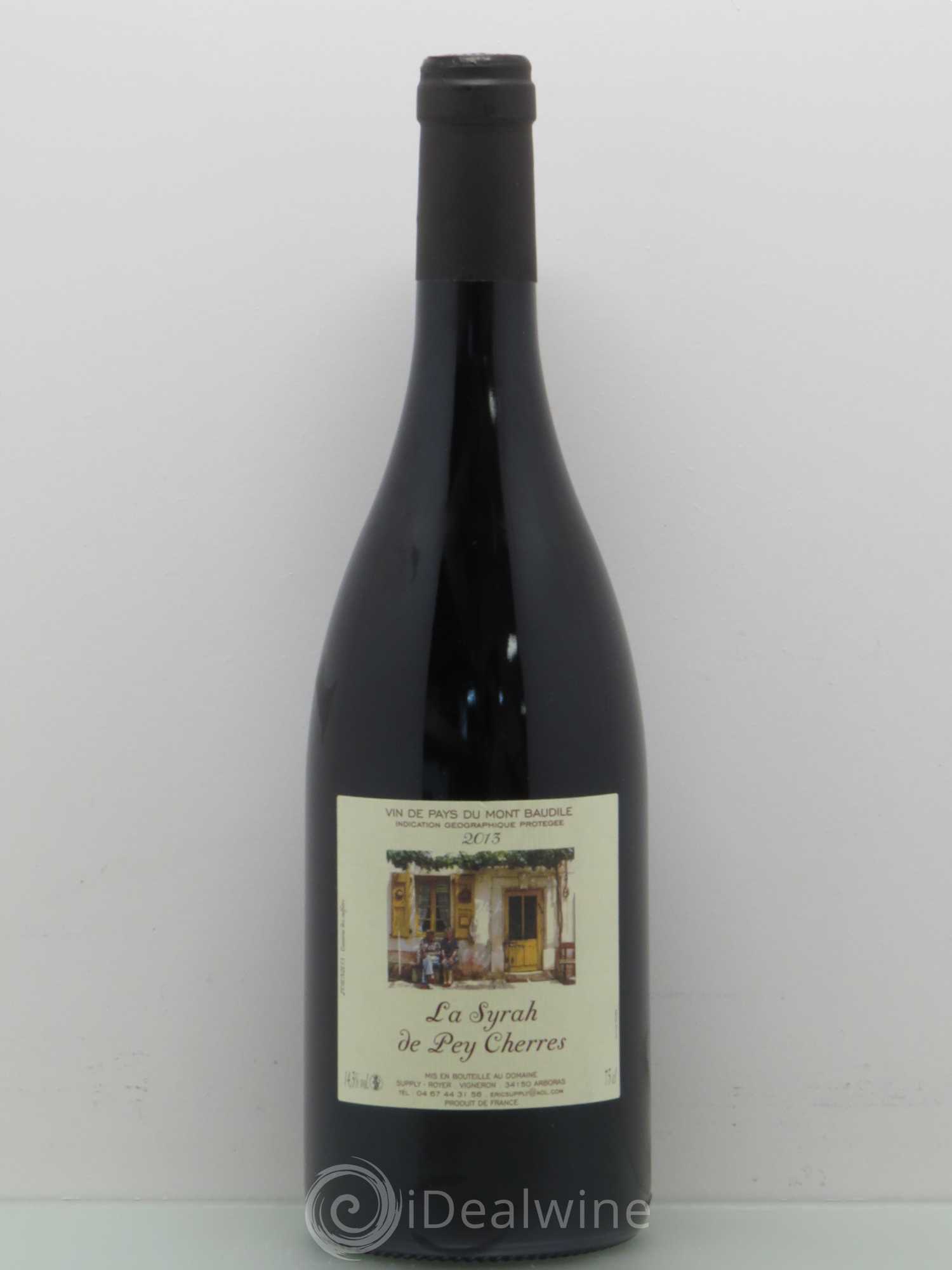 Pays d'Hérault Domaine Supply Royer Vdp Mont Baudille Syrah De Pey Cherres 2013 - Posten von 1 Flasche - 0