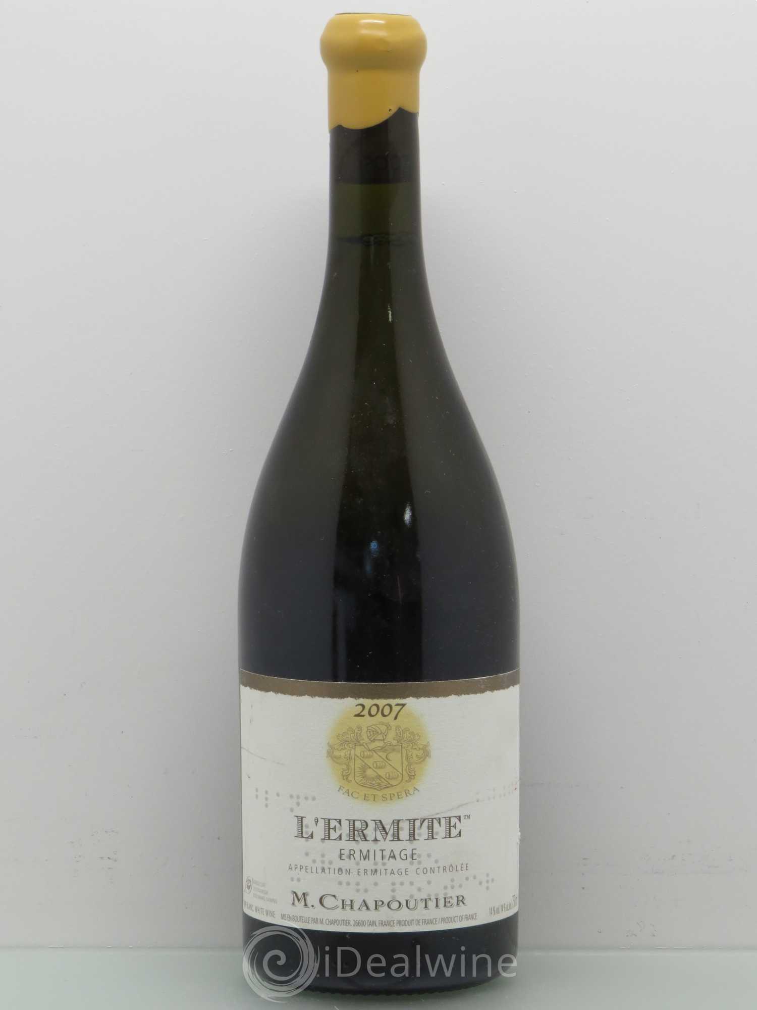 Hermitage Ermitage l'Ermite Chapoutier 2007 - Lot de 1 bouteille - 0
