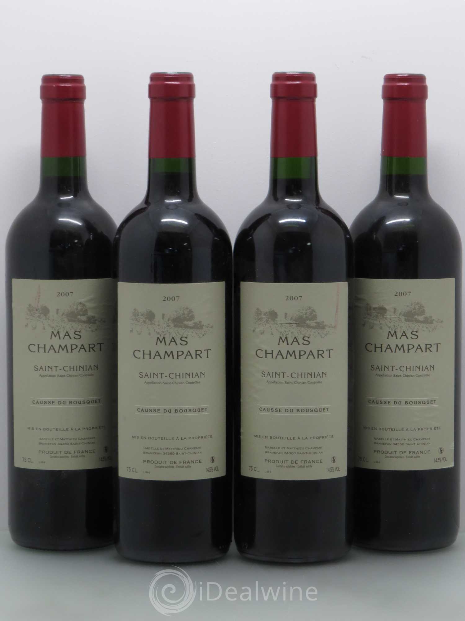 Saint-Chinian Mas Champart Causse du Bousquet Isabelle et Mathieu Champart 2007 - Lot de 4 bouteilles - 0