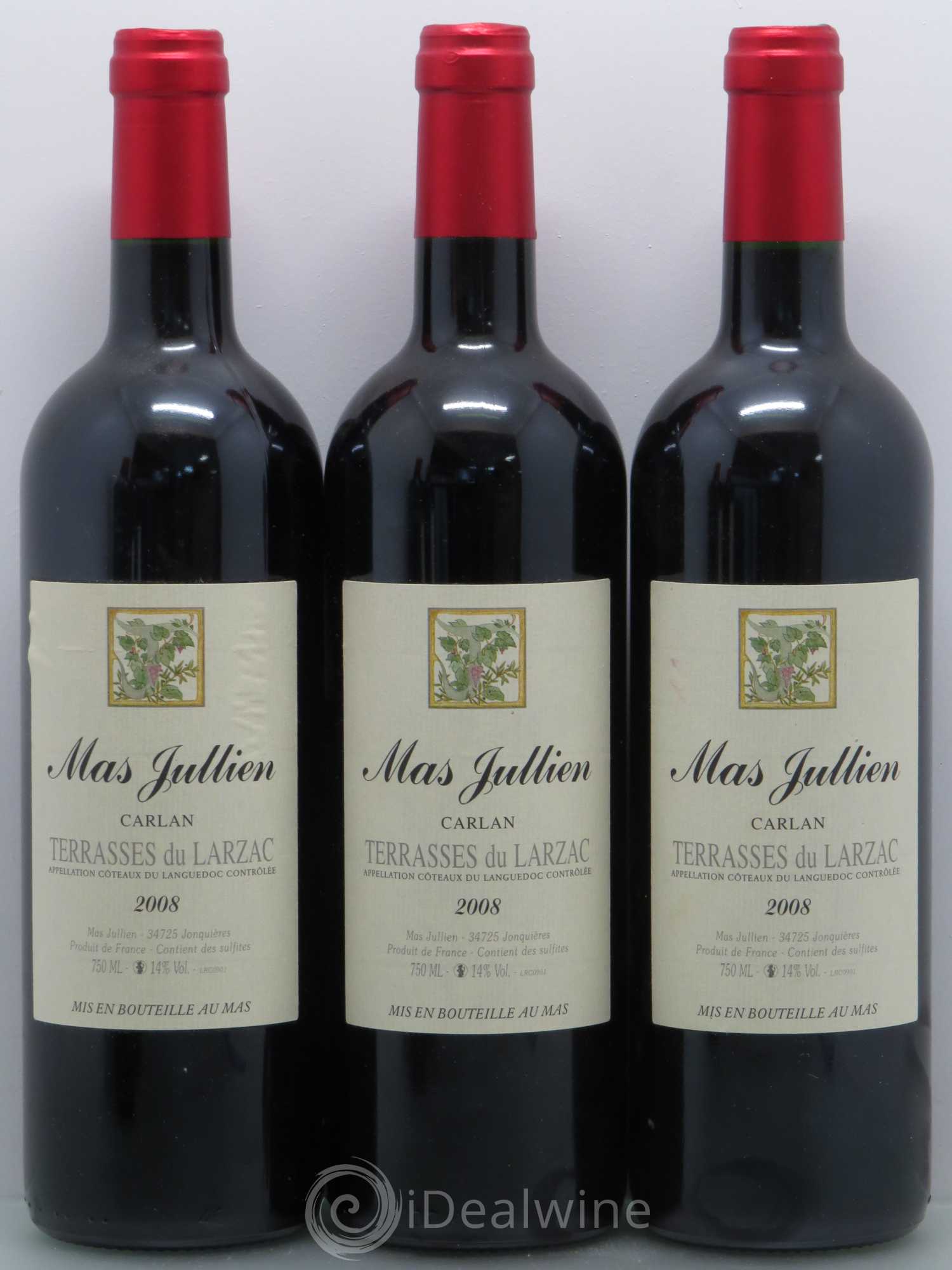Terrasses du Larzac Mas Jullien Carlan Olivier Jullien 2008 - Lot de 5 bouteilles - 1
