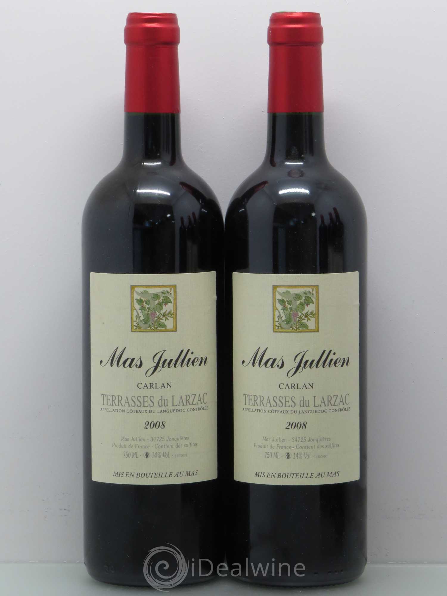 Terrasses du Larzac Mas Jullien Carlan Olivier Jullien 2008 - Lot de 5 bouteilles - 2
