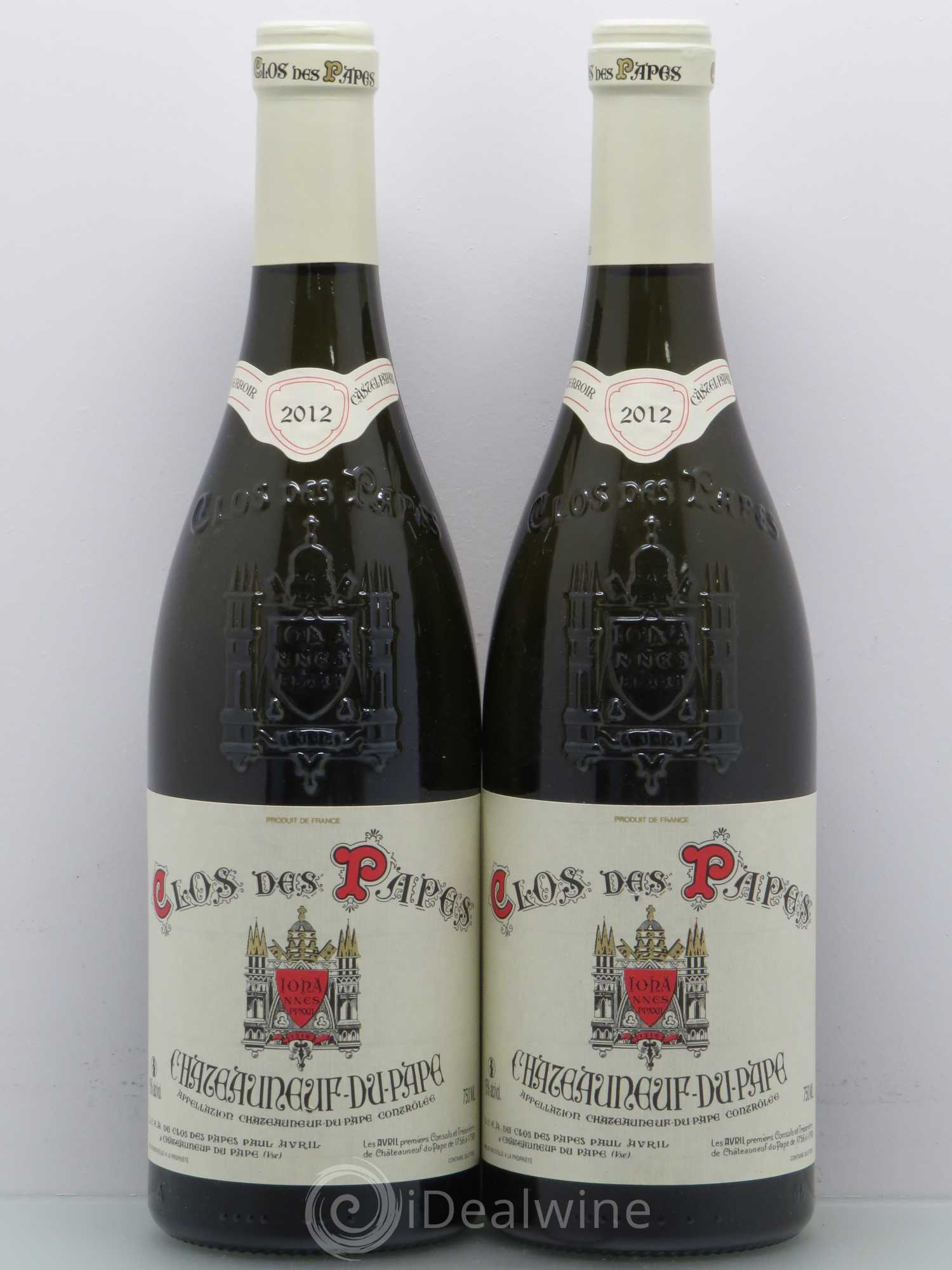 Châteauneuf-du-Pape Clos des Papes - Paul Avril 2012 - Lot de 2 bouteilles - 0