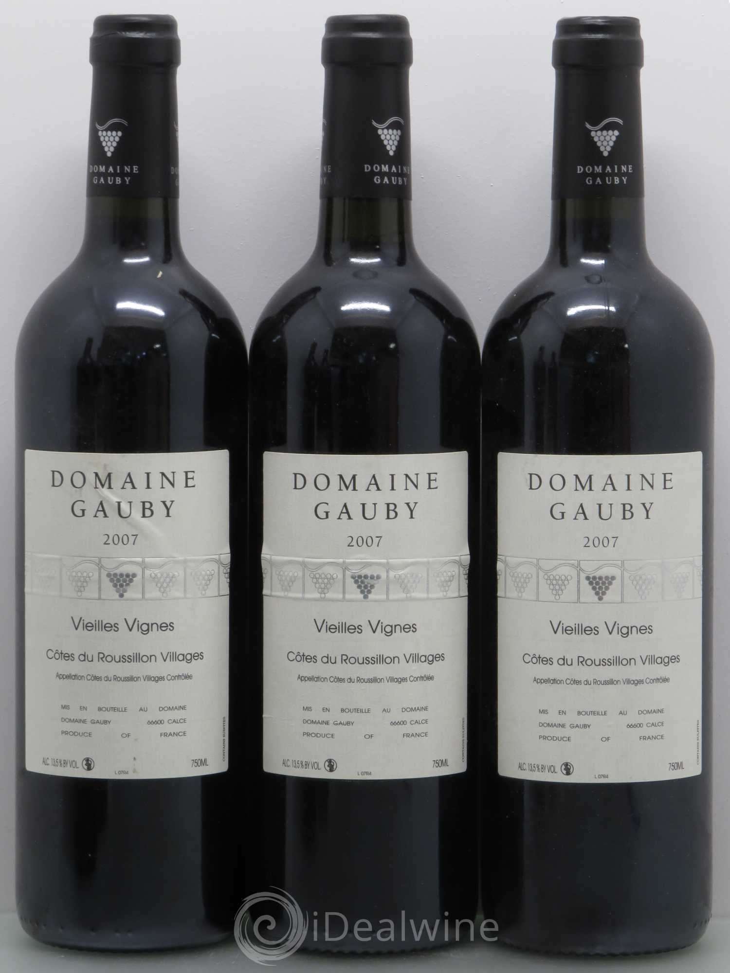 Côtes du Roussillon Villages Vieilles vignes Gauby (Domaine) 2007 - Lot de 5 bouteilles - 1