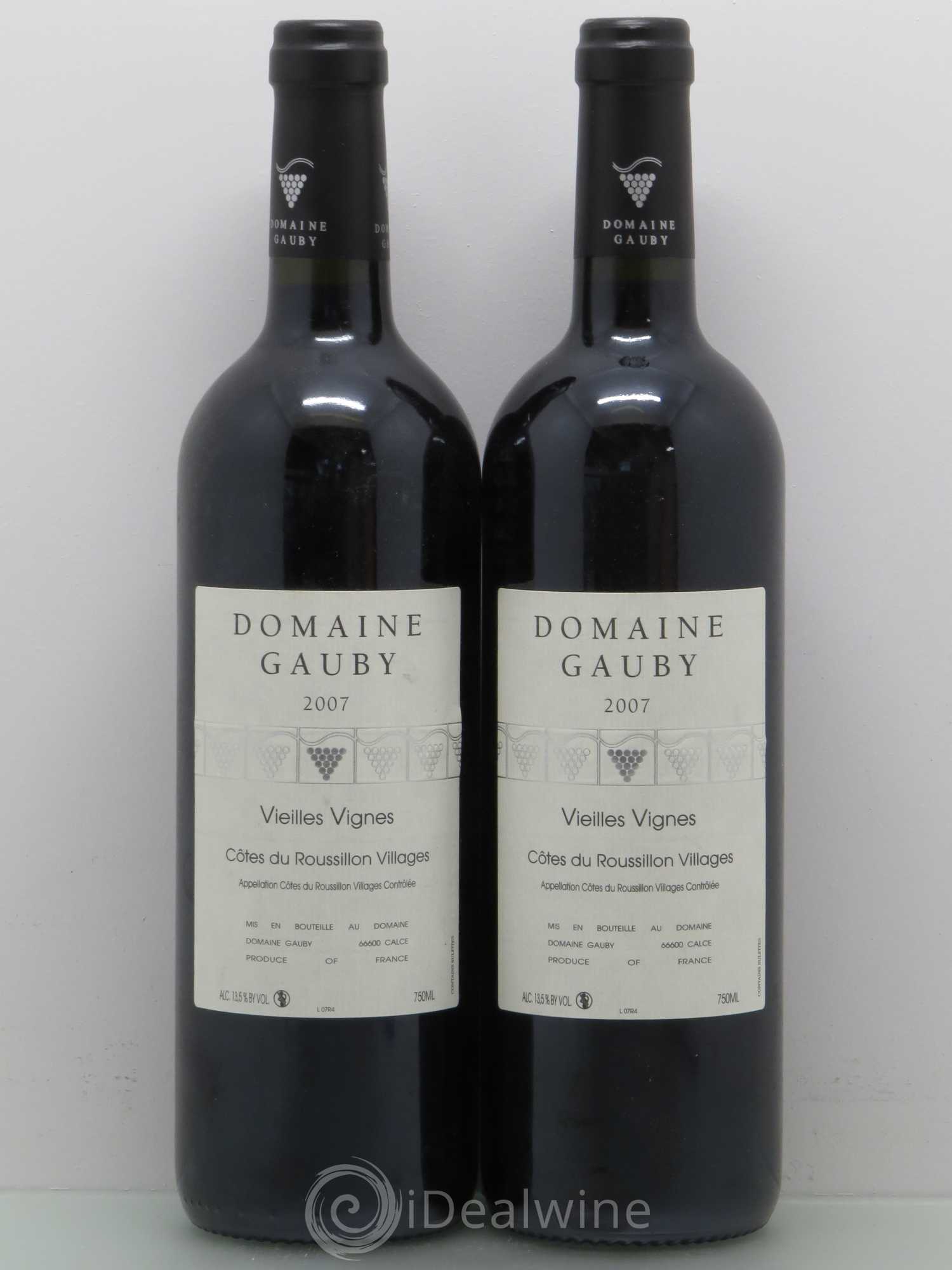 Côtes du Roussillon Villages Vieilles vignes Gauby (Domaine) 2007 - Lot de 5 bouteilles - 2
