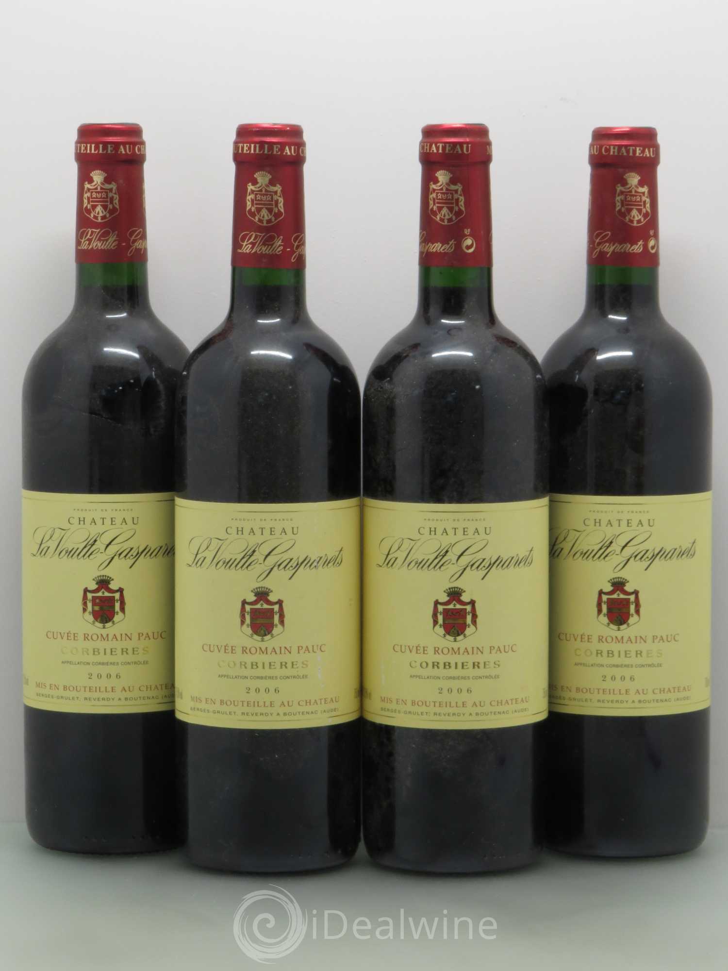 Corbières Boutenac La Voulte-Gasparets Cuvée Romain Pauc Patrick Reverdy 2006 - Lot de 4 bouteilles - 0