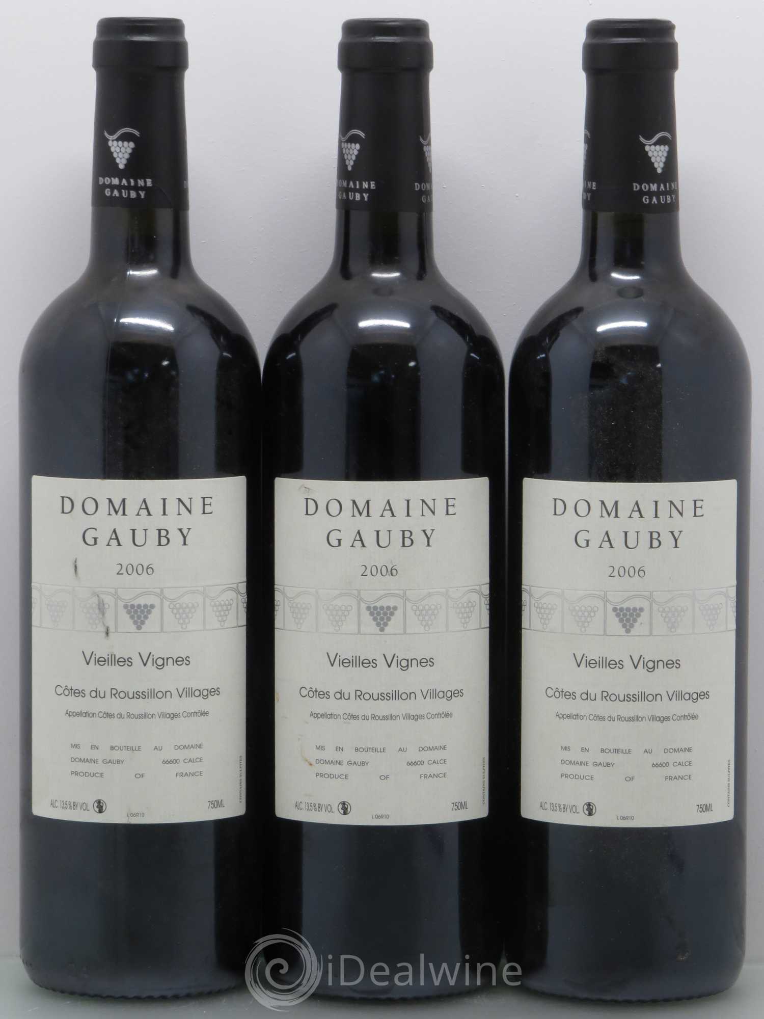 Côtes du Roussillon Villages Vieilles vignes Gauby (Domaine) 2006 - Lot de 3 bouteilles - 0