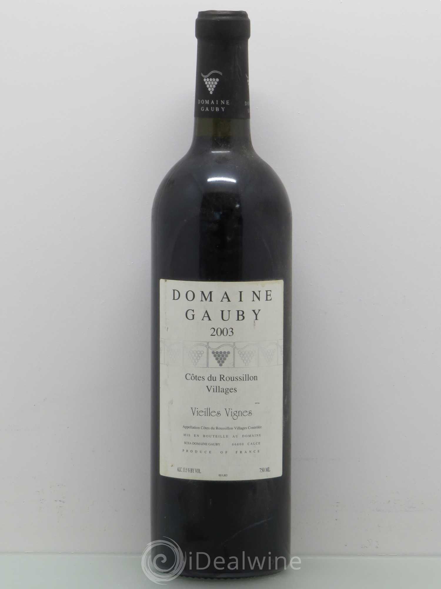 Côtes du Roussillon Villages Vieilles vignes Gauby (Domaine) 2003 - Lot de 1 bouteille - 0