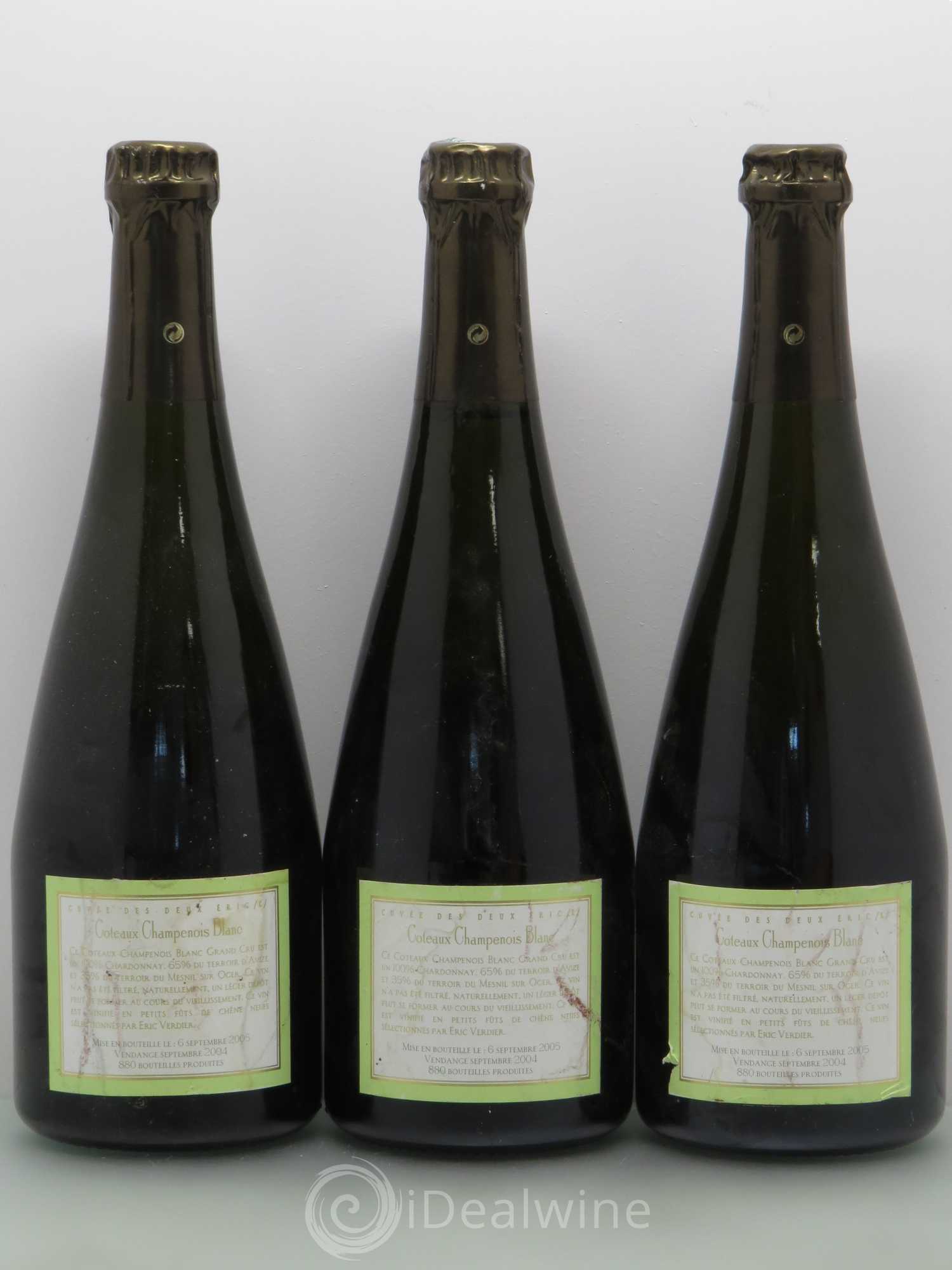 Divers Erick De Souza Côteaux champenois Cuvée Des deux Eric k 2004 - Posten von 3 Flaschen - 1