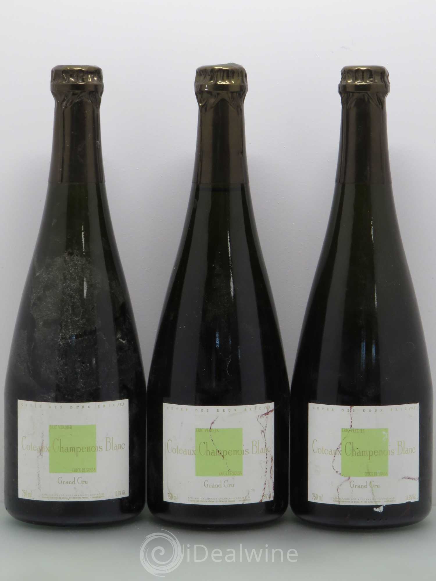 Divers Erick De Souza Côteaux champenois Cuvée Des deux Eric k 2004 - Posten von 3 Flaschen - 0