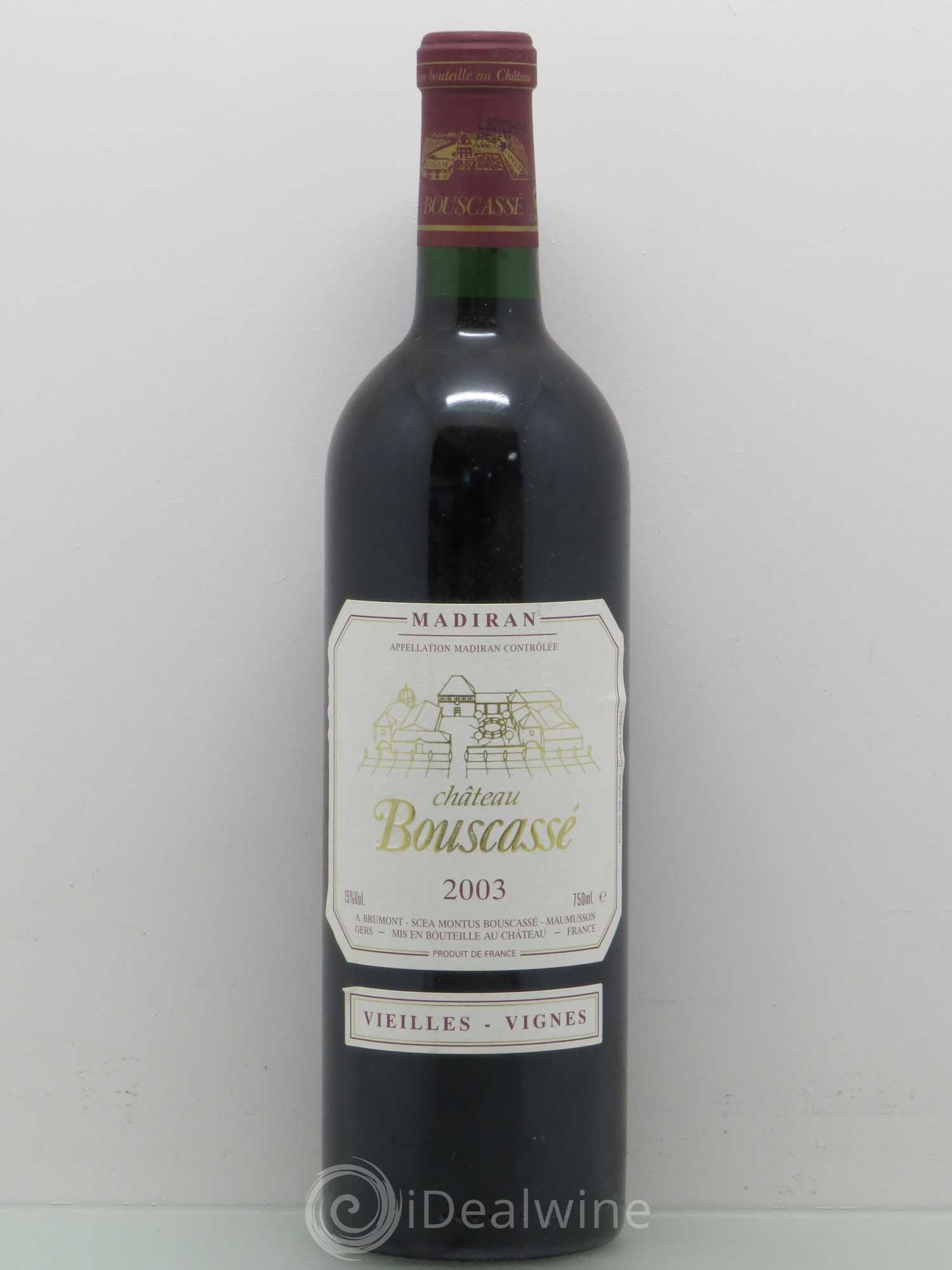 Madiran Vieilles Vignes Château Bouscassé - Alain Brumont 2003 - Lot de 1 bouteille - 0