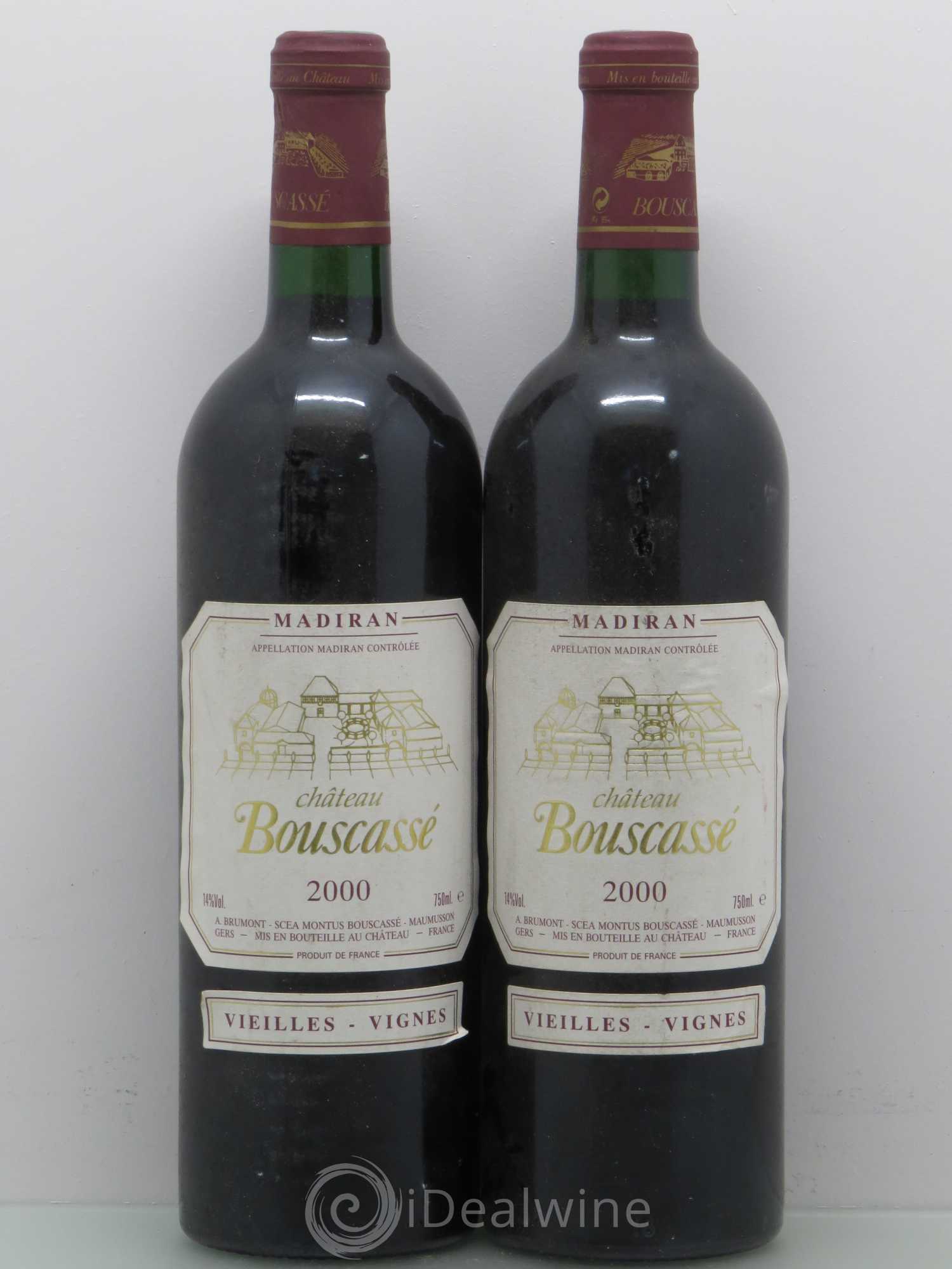 Madiran Vieilles Vignes Château Bouscassé - Alain Brumont 2000 - Lot de 2 bouteilles - 0
