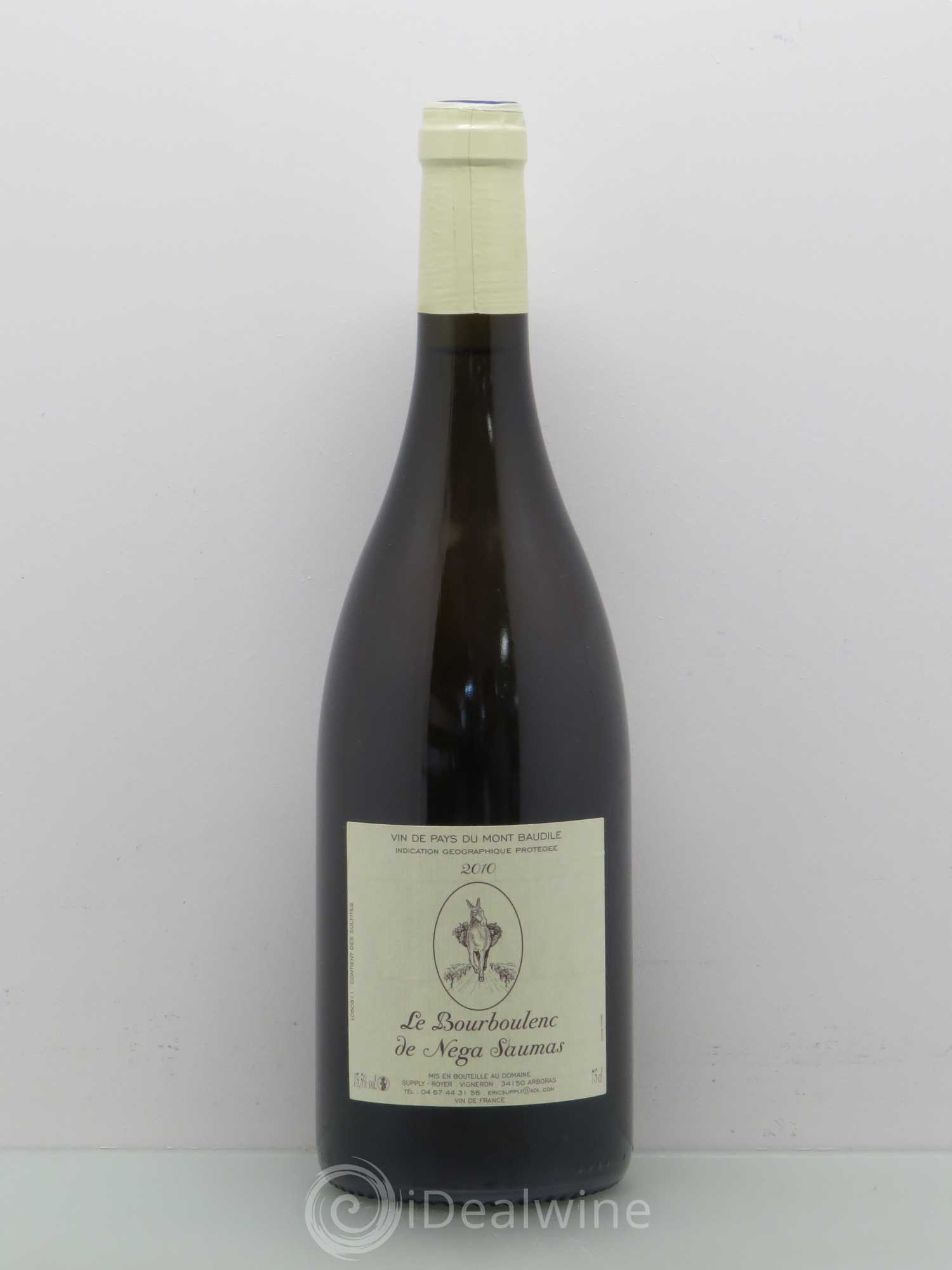Pays d'Hérault Domaine Supply Royer Vdp Mont Baudille Bourboulenc 2010 - Posten von 1 Flasche - 0