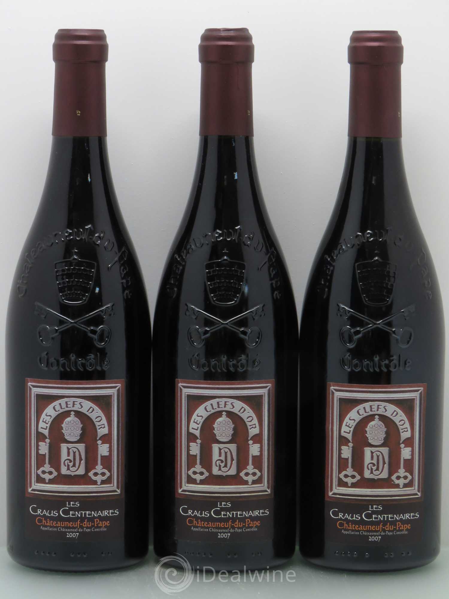 Châteauneuf-du-Pape Jean Deydier Craus Centenaires 2007 - Posten von 3 Flaschen - 0