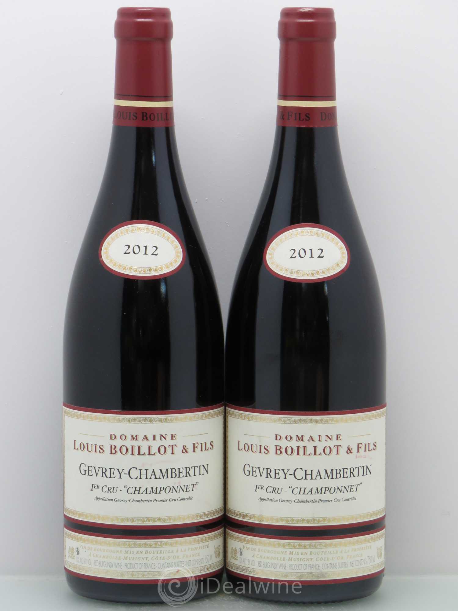 Gevrey-Chambertin 1er Cru Louis Boillot Champonnet 2012 - Posten von 2 Flaschen - 0