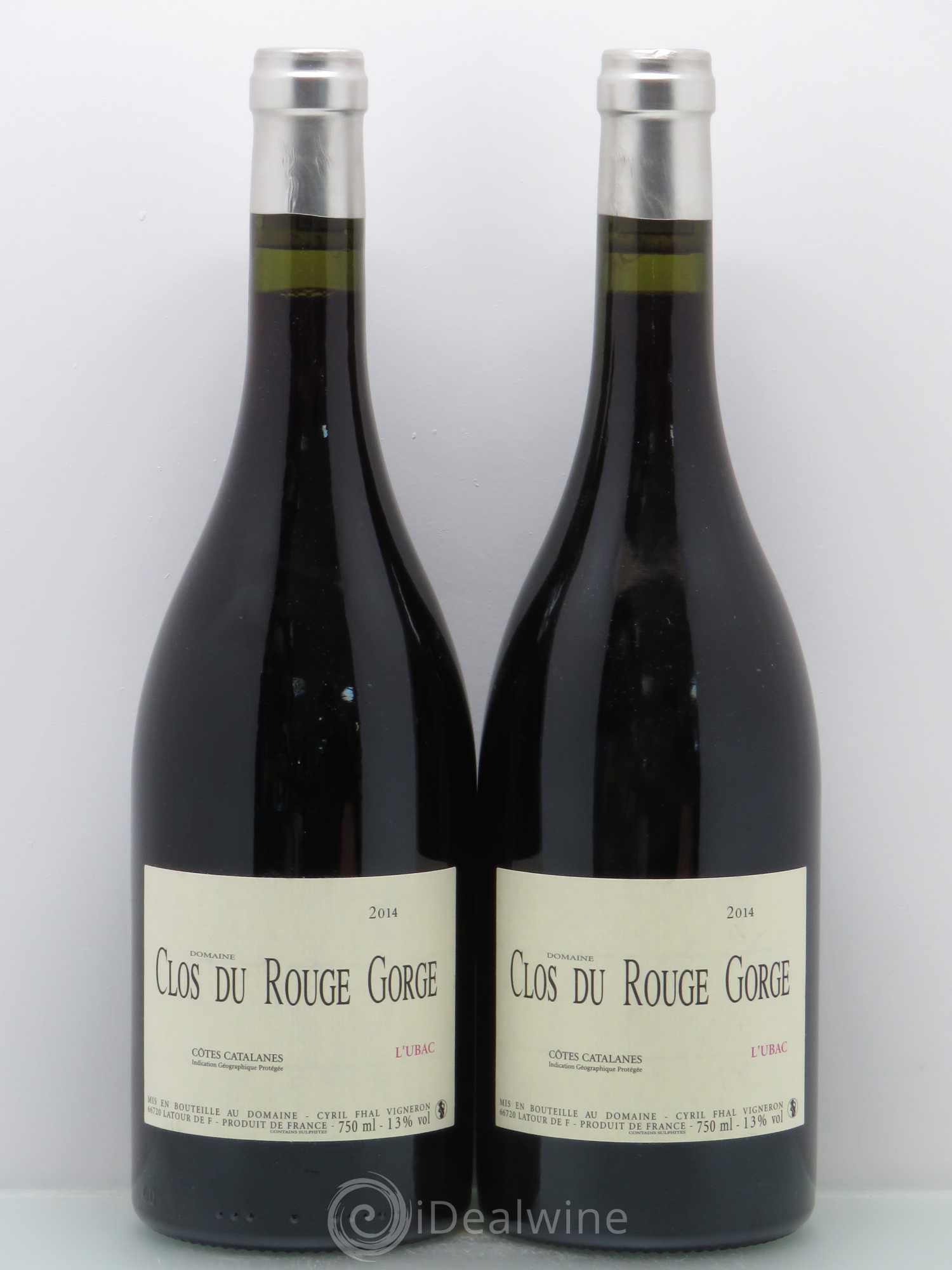 Côtes Catalanes Clos du Rouge Gorge L'Ubac Cyril Fhal 2014 - Lot de 2 bouteilles - 0