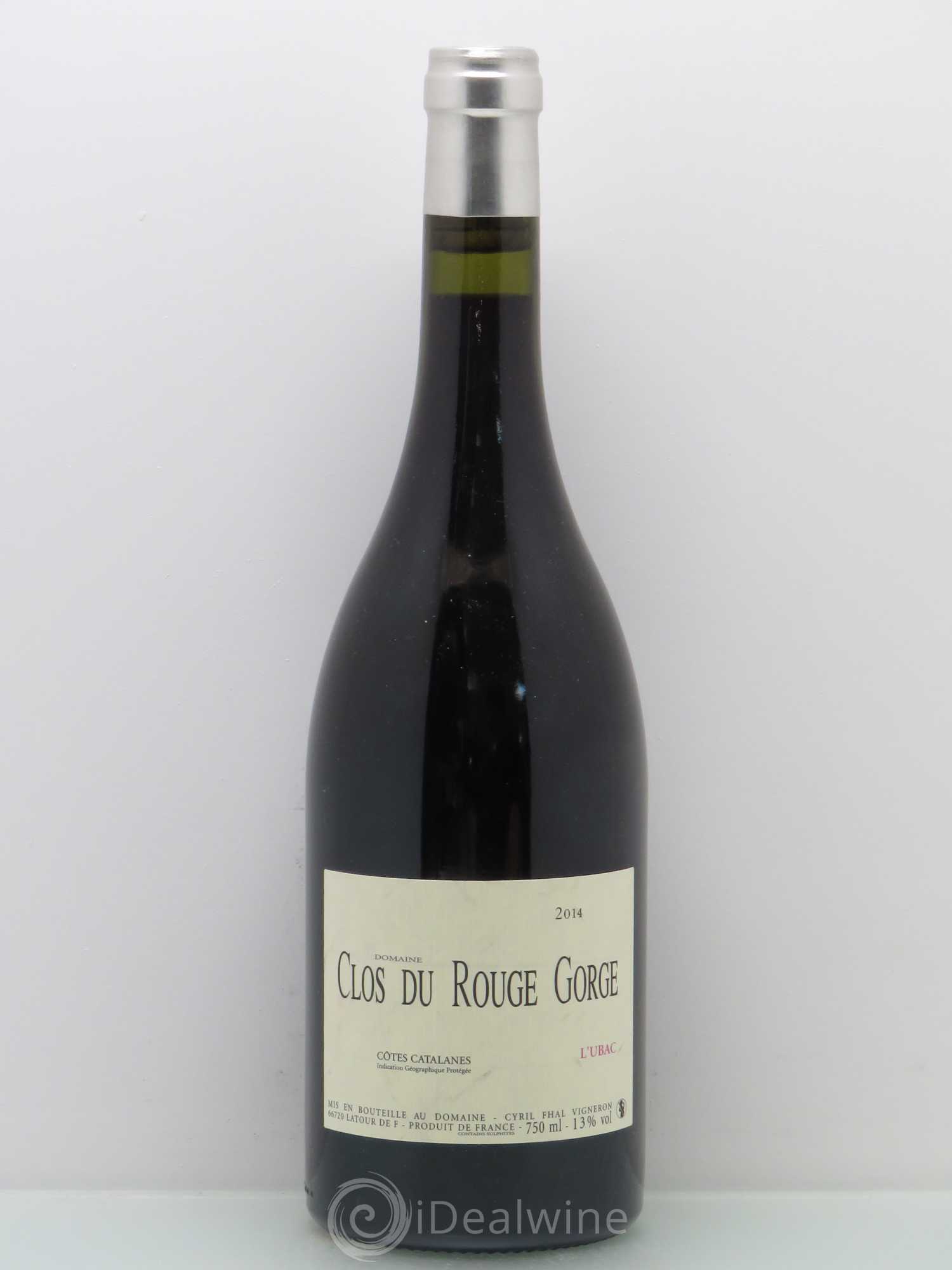 Côtes Catalanes Clos du Rouge Gorge L'Ubac Cyril Fhal 2014 - Lot de 1 bouteille - 0